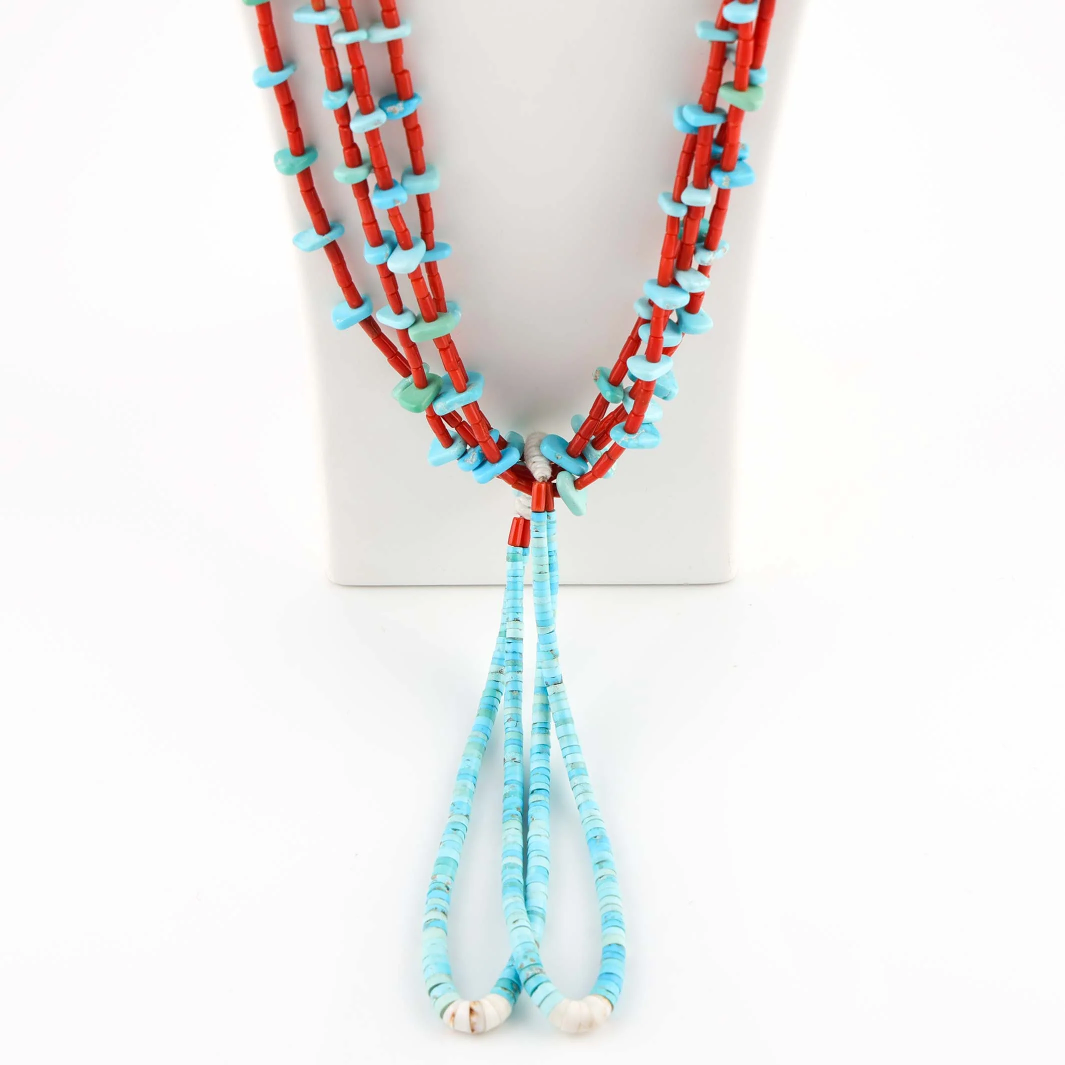 Coral and Turquoise Jacla Necklace - Image 2