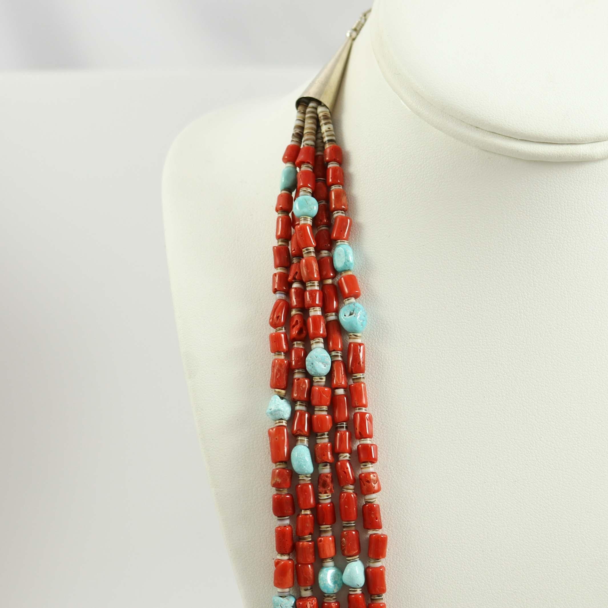 Coral and Turquoise Necklace - Image 3
