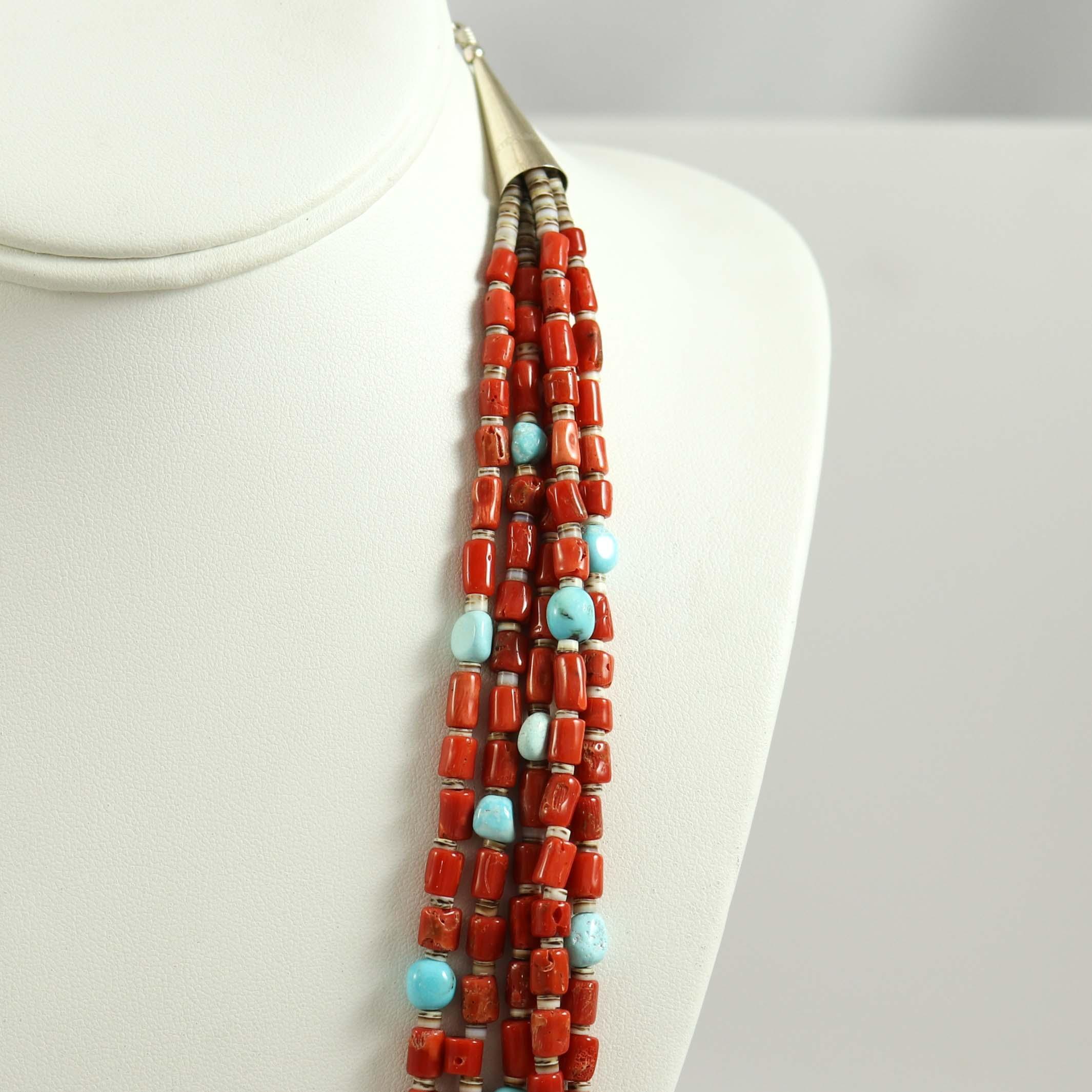 Coral and Turquoise Necklace - Image 4