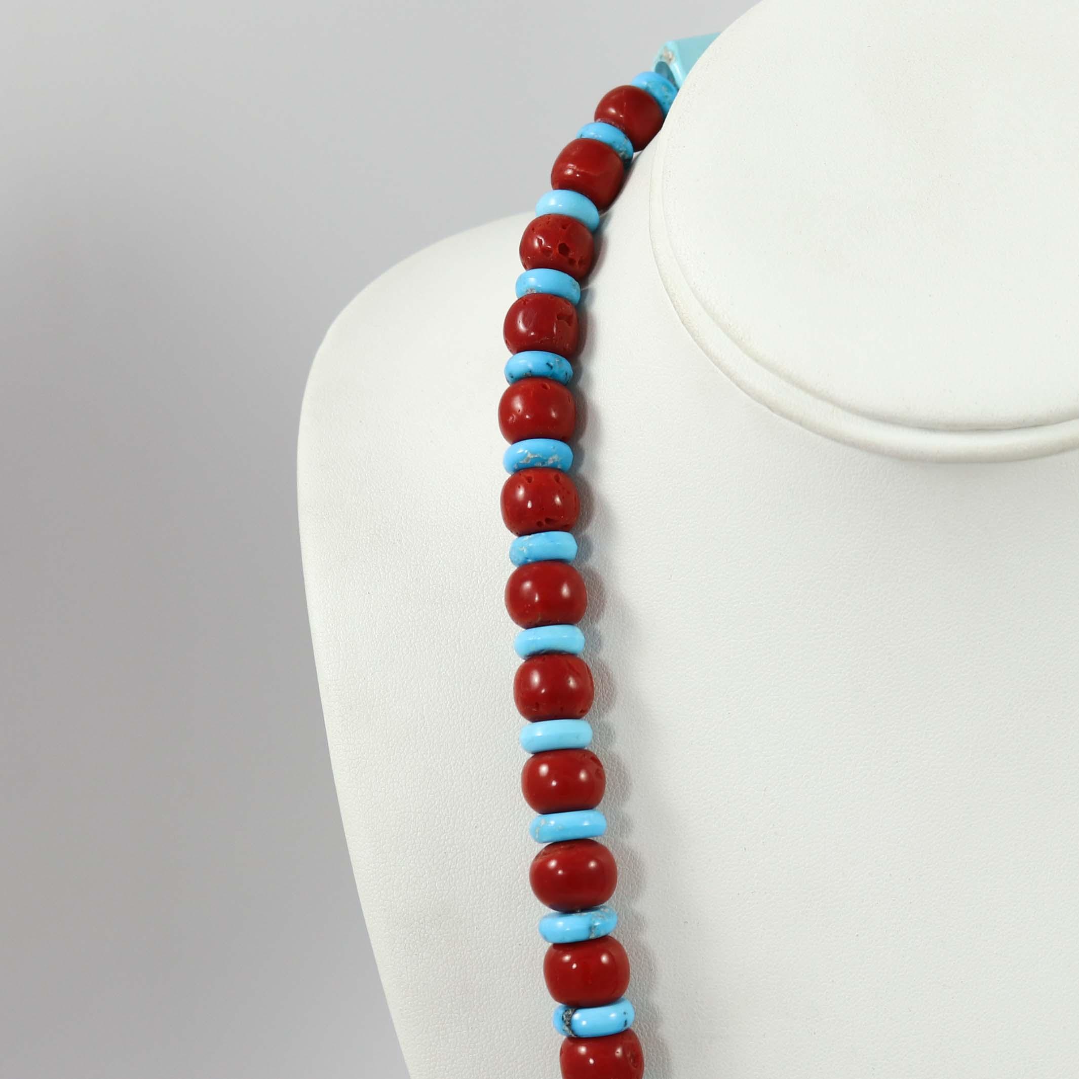 Coral and Turquoise Necklace - Image 4