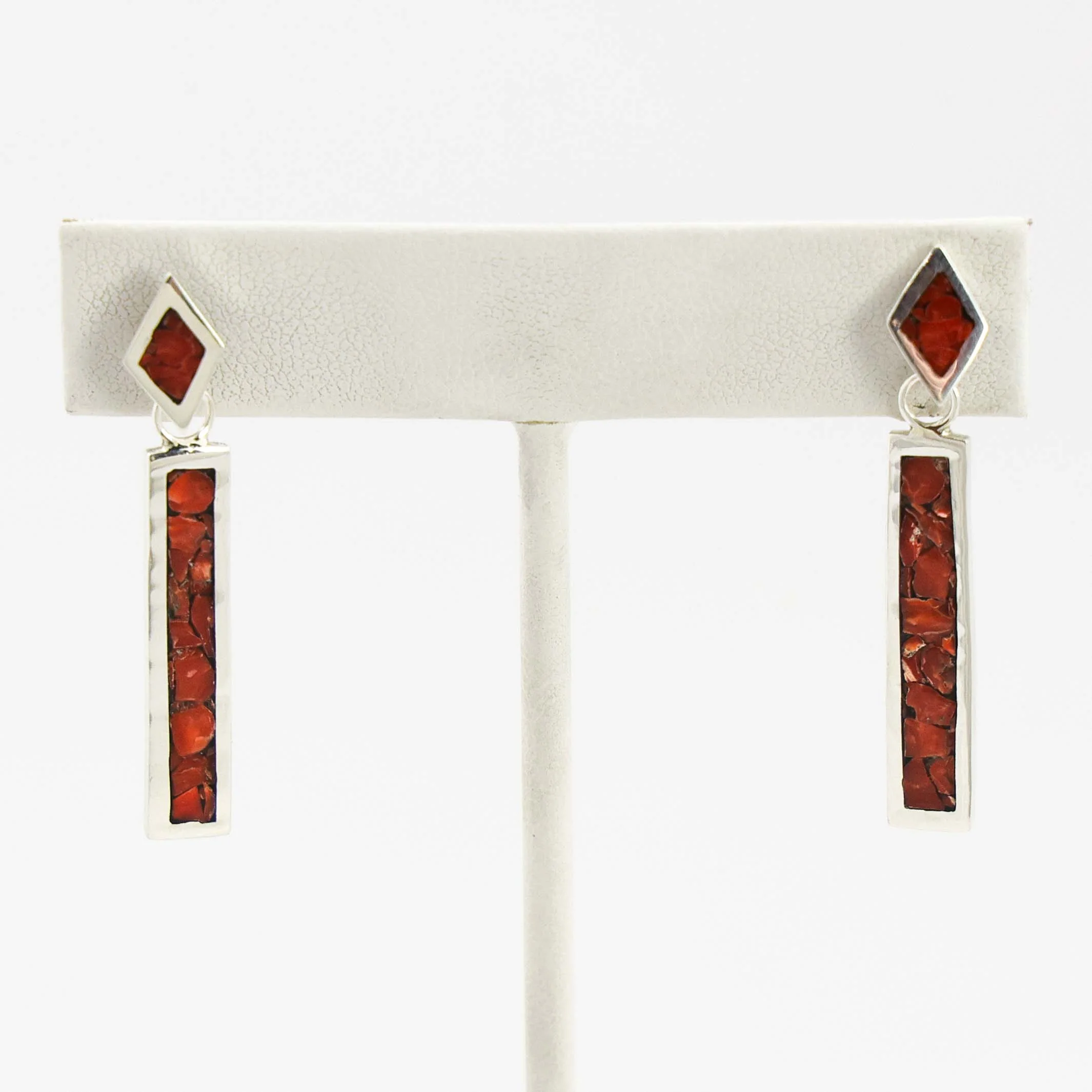 Coral Inlay Earrings