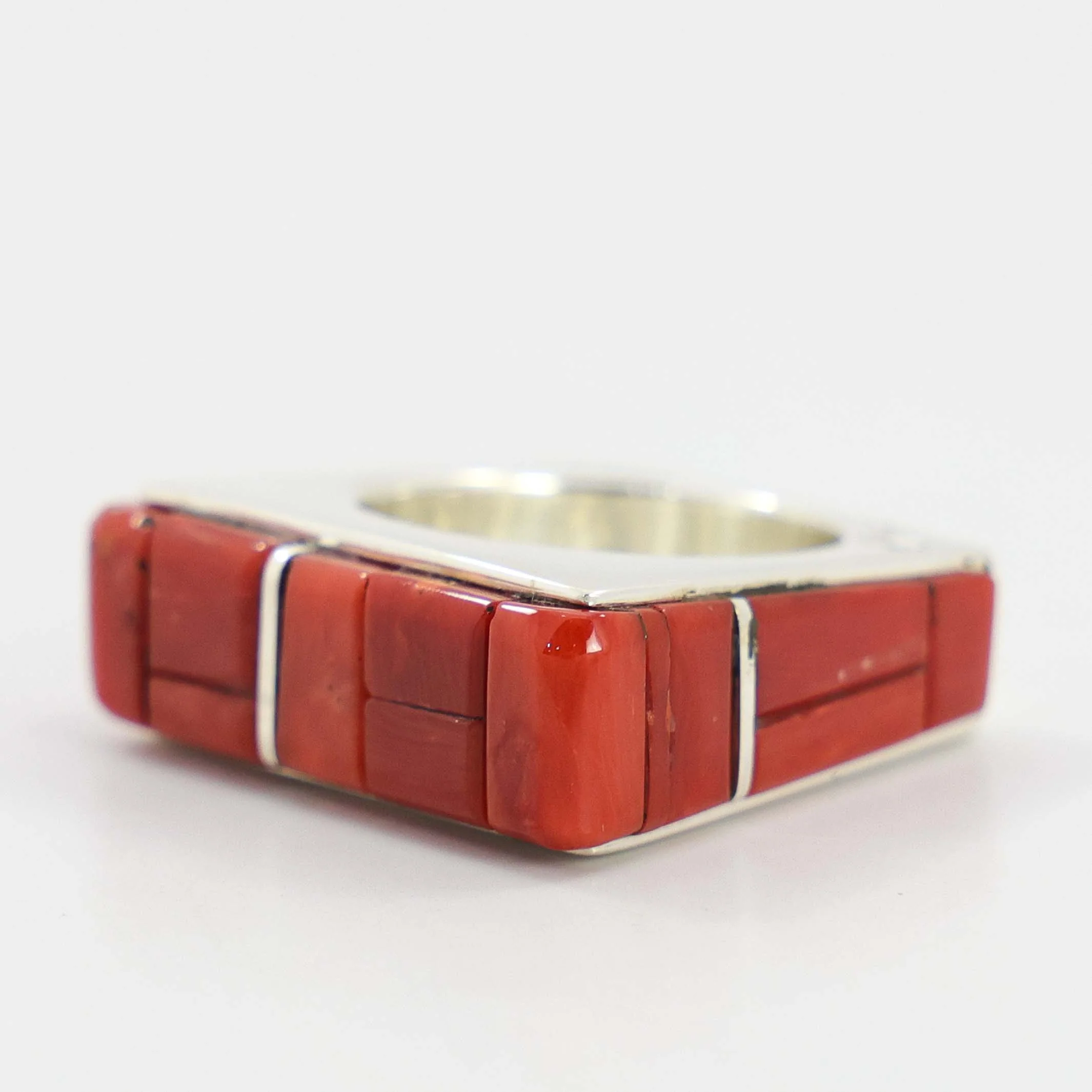 Coral Inlay Ring - Image 3