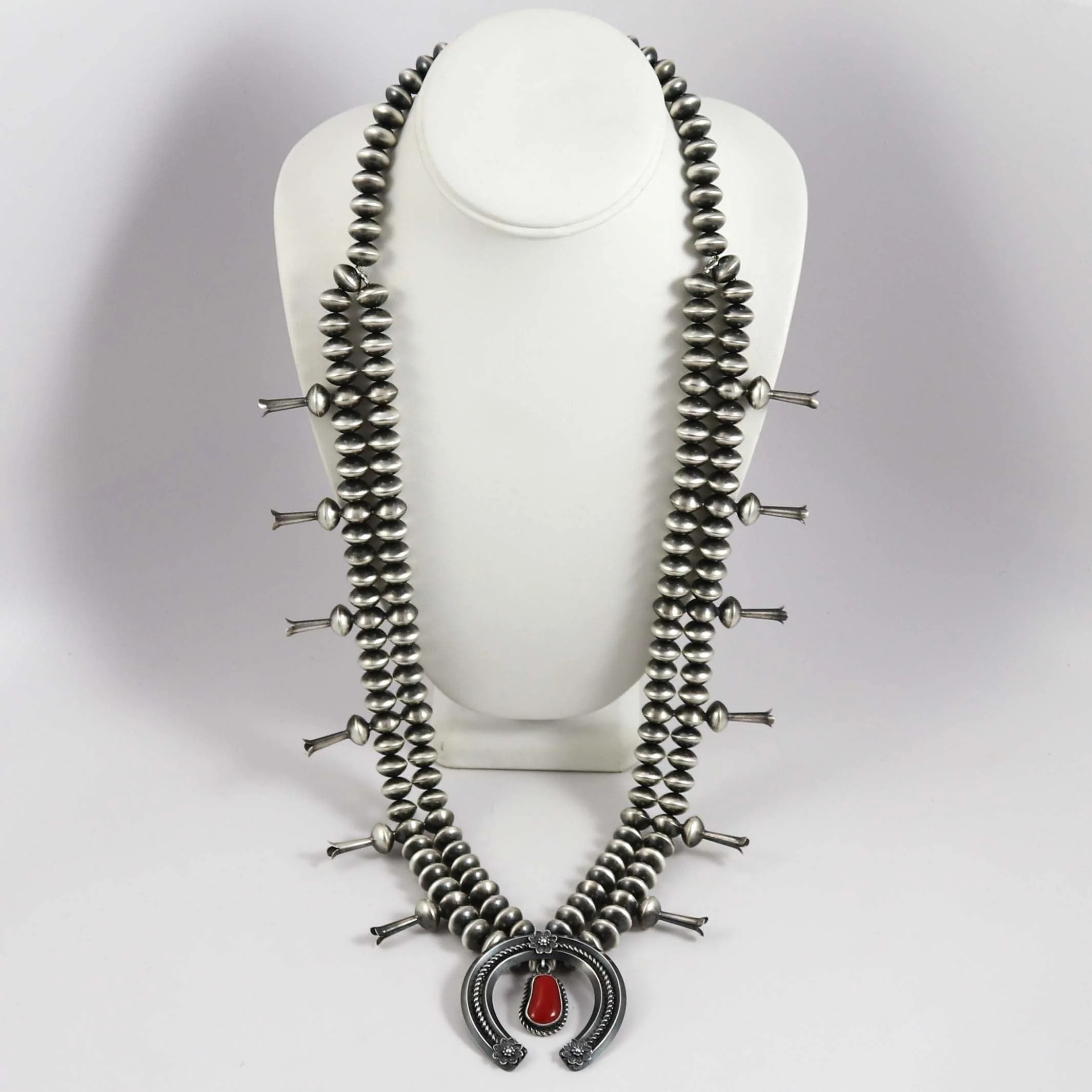Coral Squash Blossom Necklace - Image 4