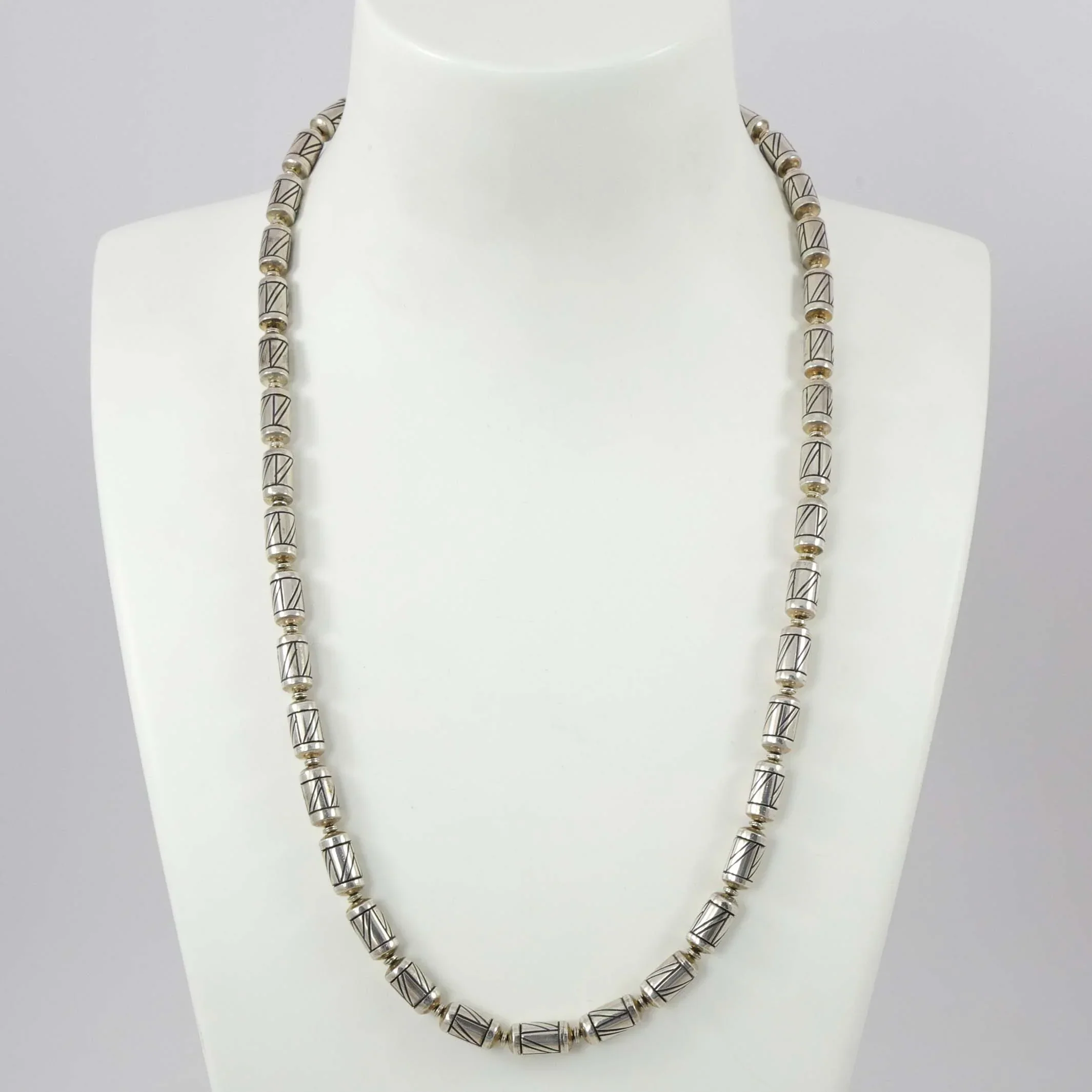Engraved Bead Necklace
