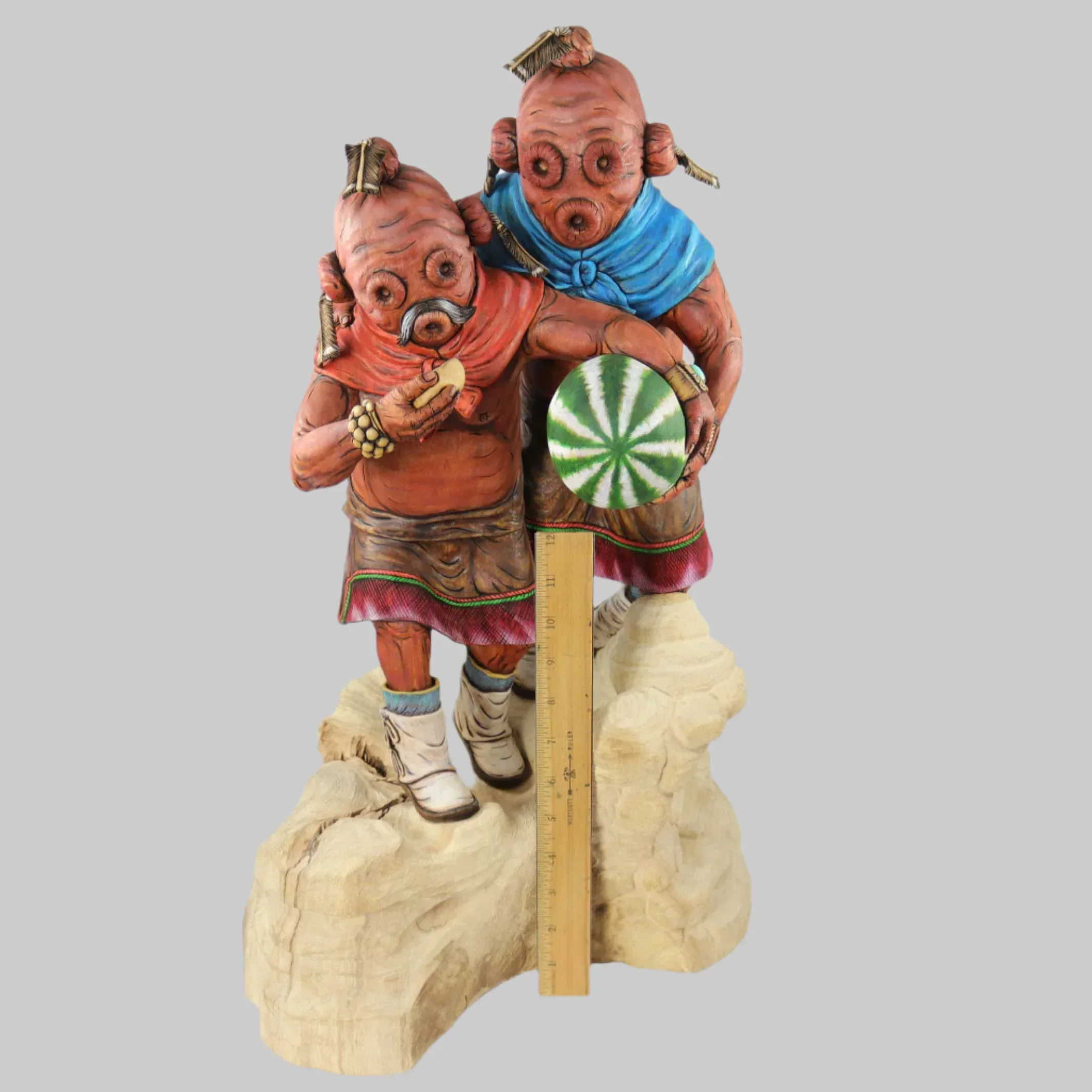 Father and Son Mudhead Kachina - Image 4