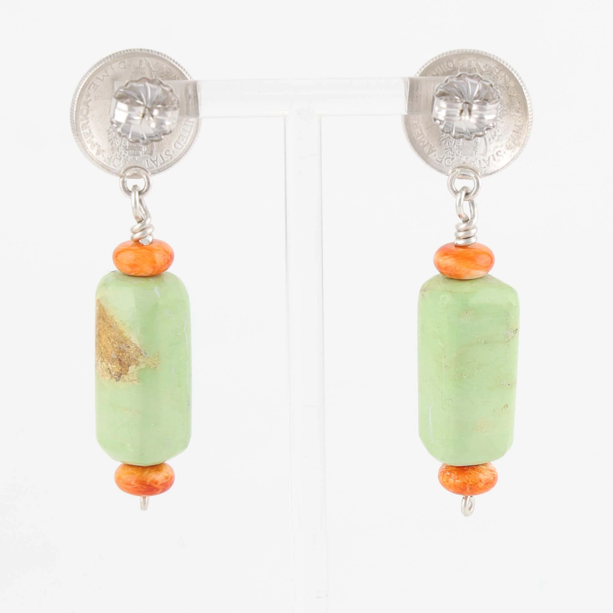 Gaspeite and Spiny Oyster Earrings - Image 2