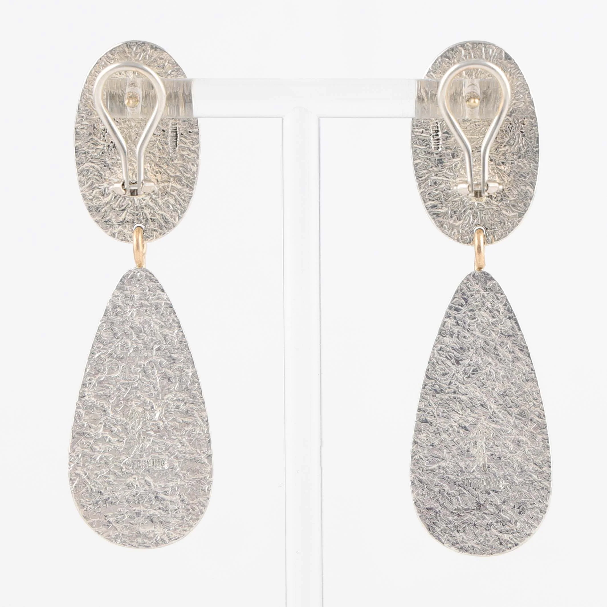 Gem Silica and Petrified Palm Wood Earrings - Image 2