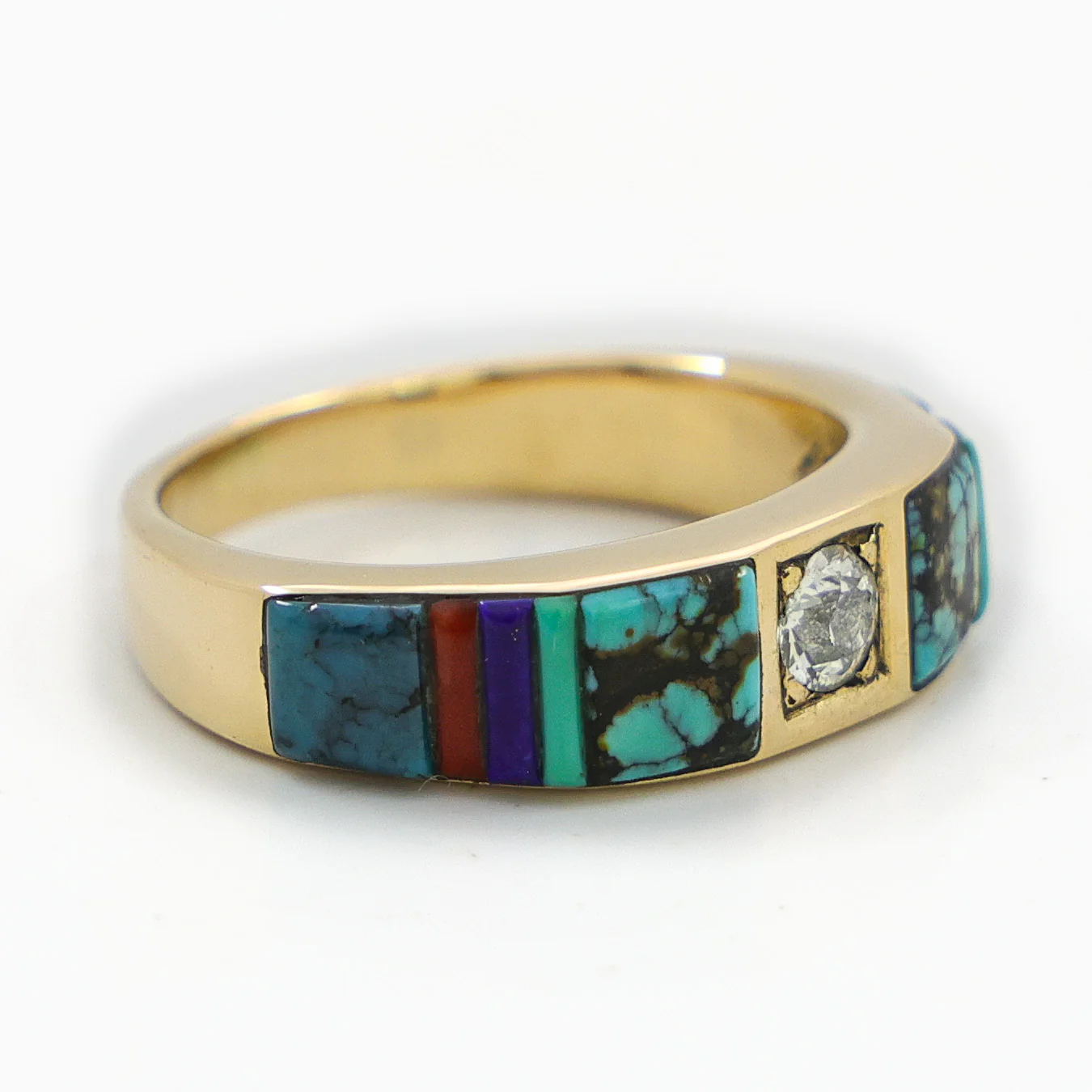Gold and Diamond Inlay Ring - Image 2