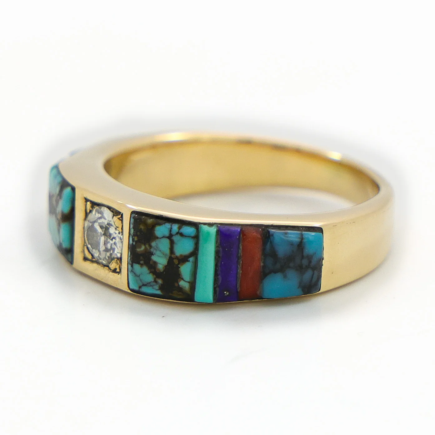 Gold and Diamond Inlay Ring - Image 3