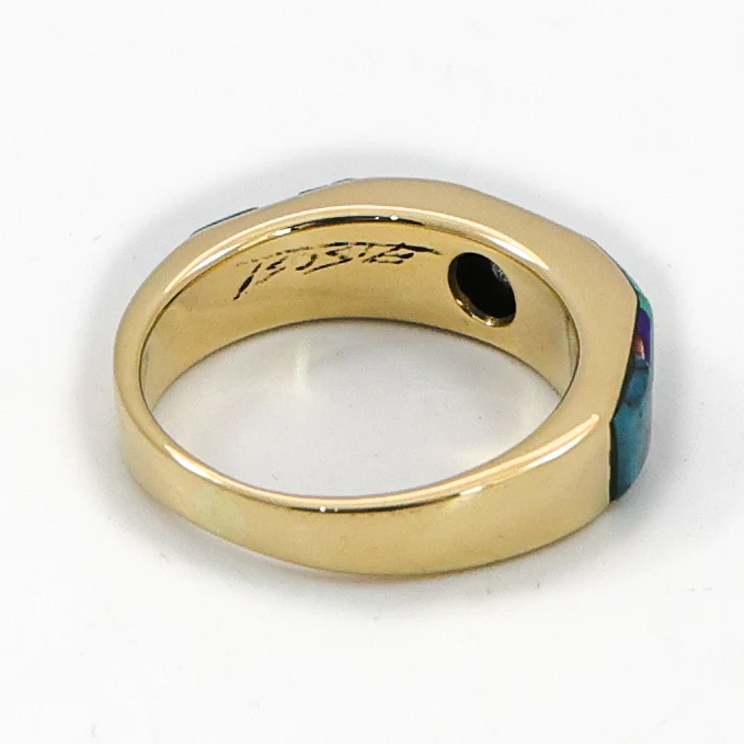 Gold and Diamond Inlay Ring - Image 7