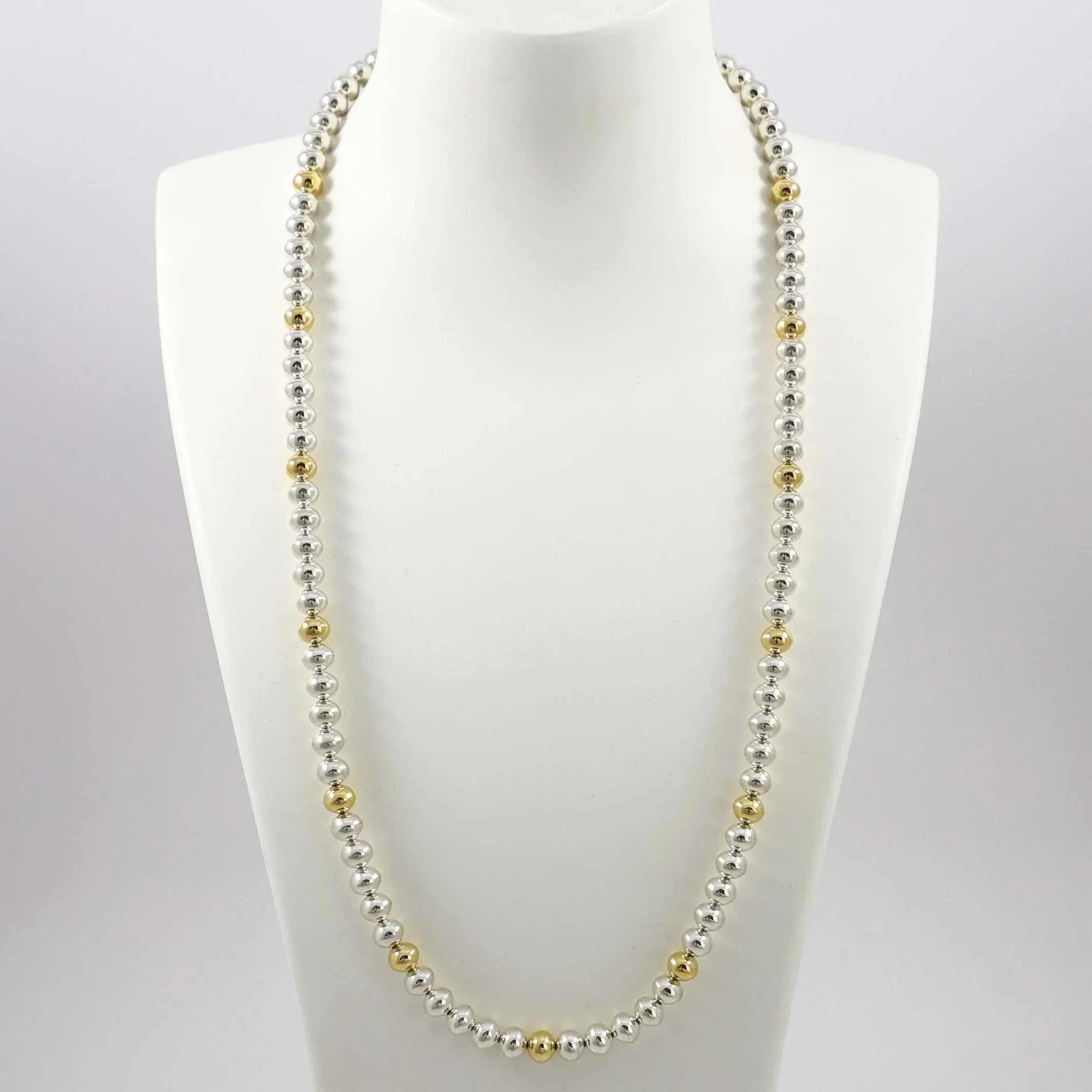 Gold and Silver Bead Necklace
