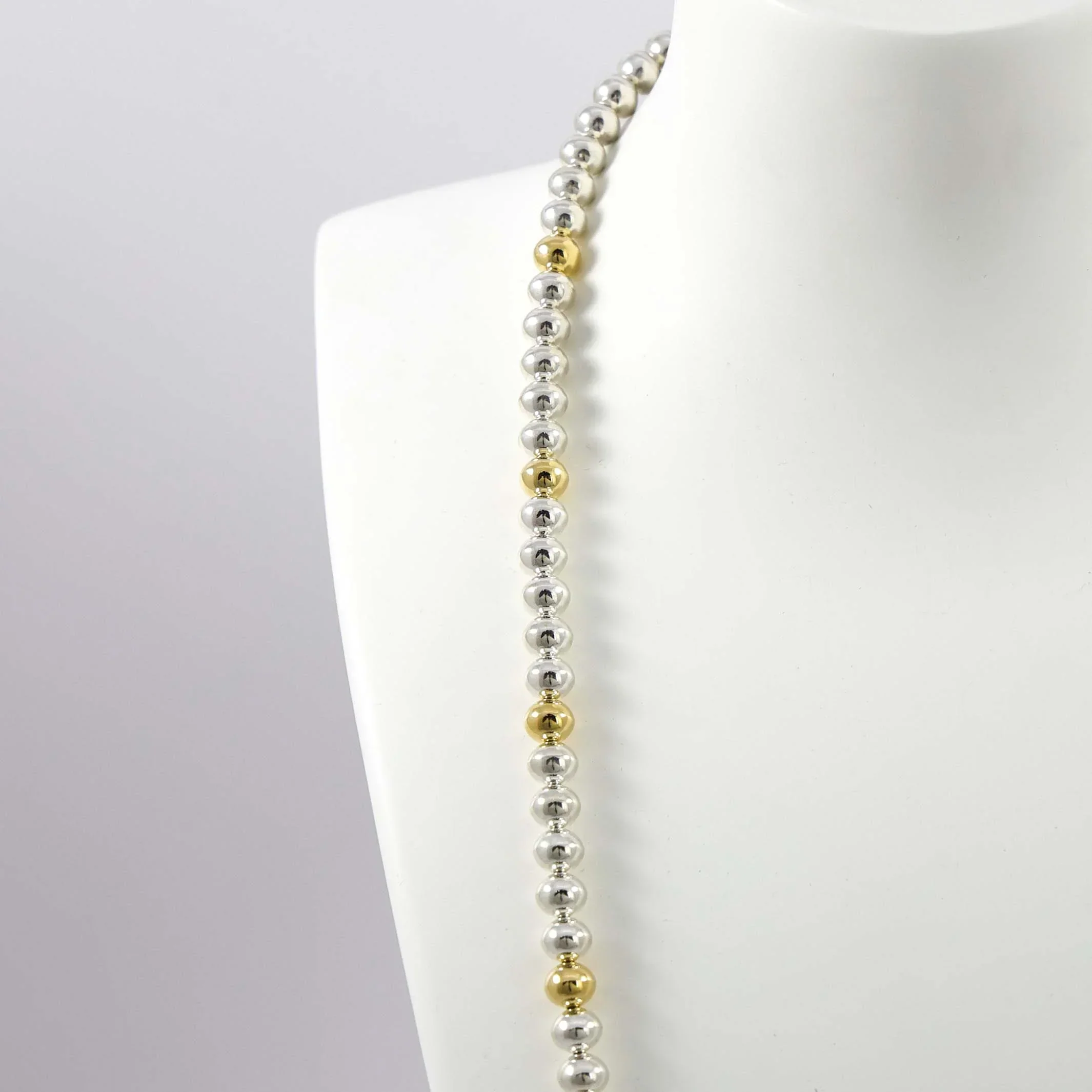 Gold and Silver Bead Necklace - Image 3