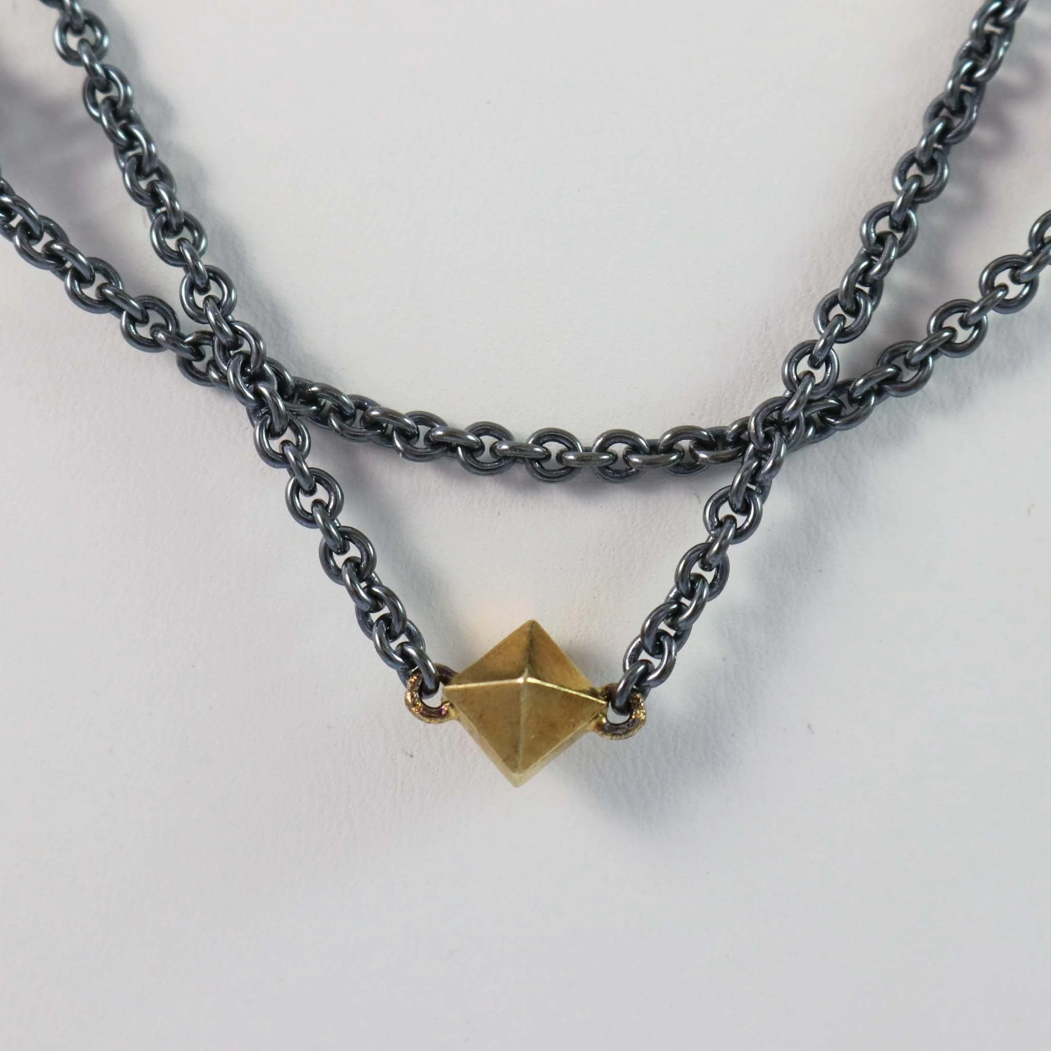 Gold and Silver Pyramid Necklace - Image 3
