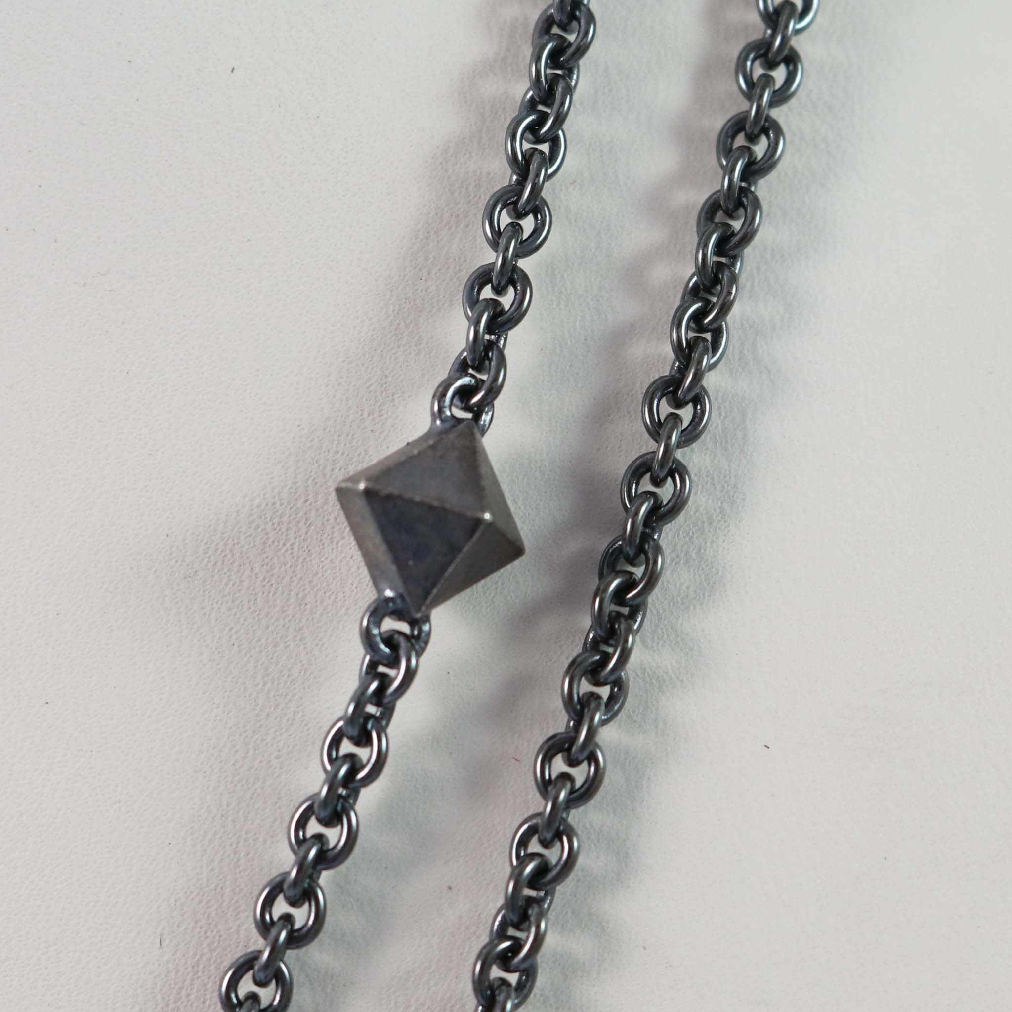 Gold and Silver Pyramid Necklace - Image 4
