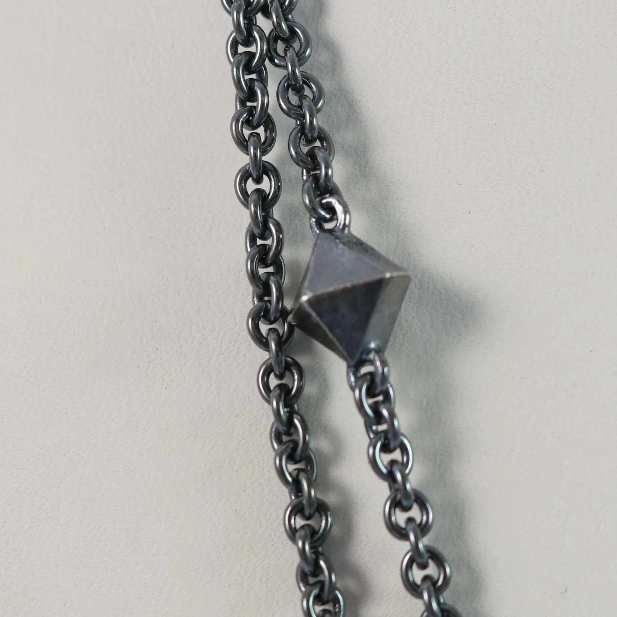 Gold and Silver Pyramid Necklace - Image 5