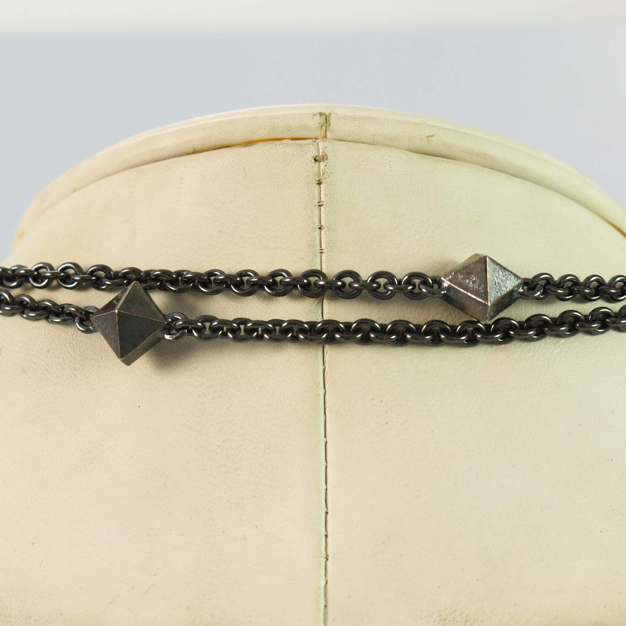Gold and Silver Pyramid Necklace - Image 6