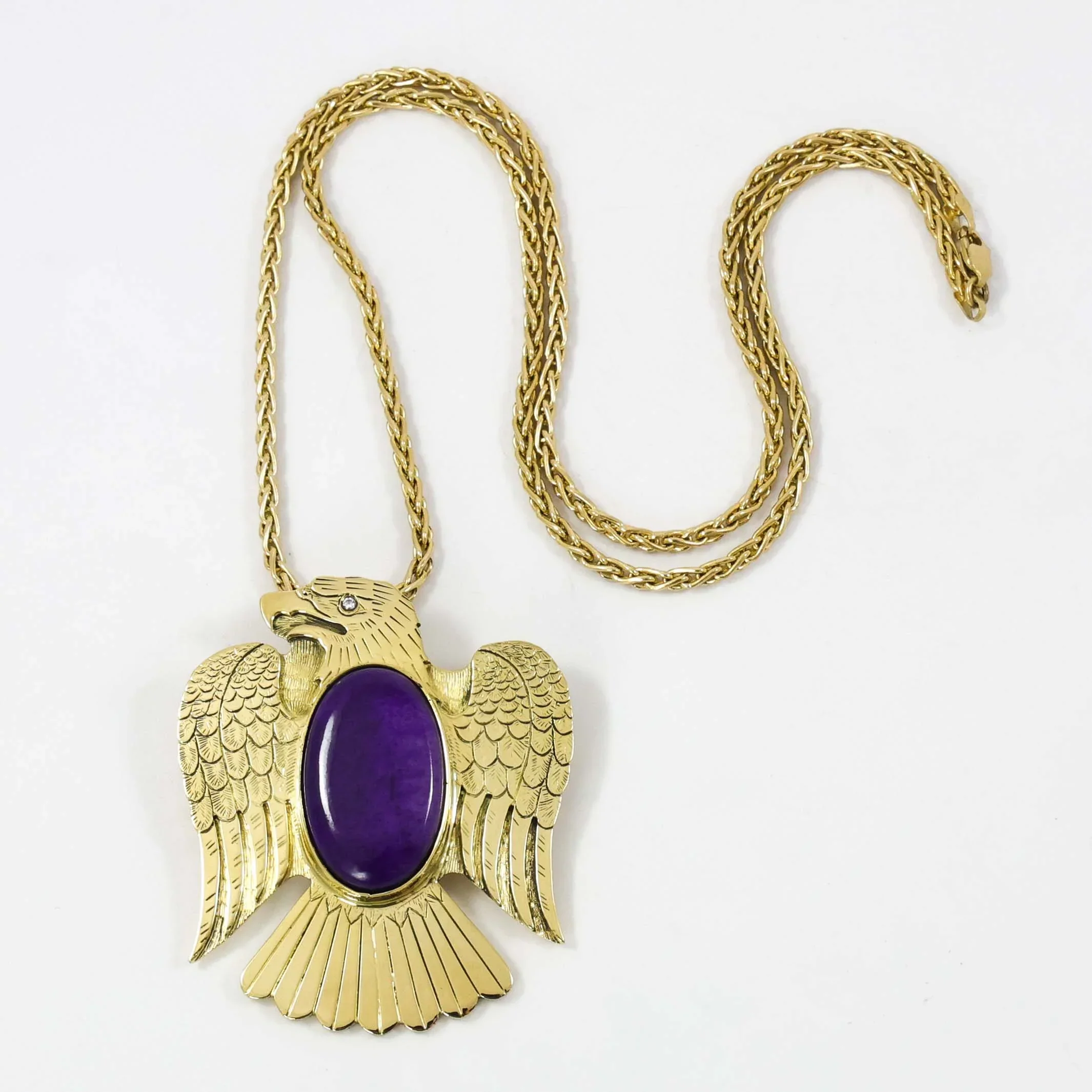 Gold and Sugilite Eagle Pendant - Image 2