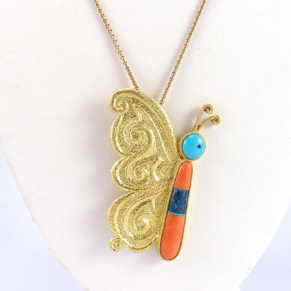 18k Gold Butterfly Necklace