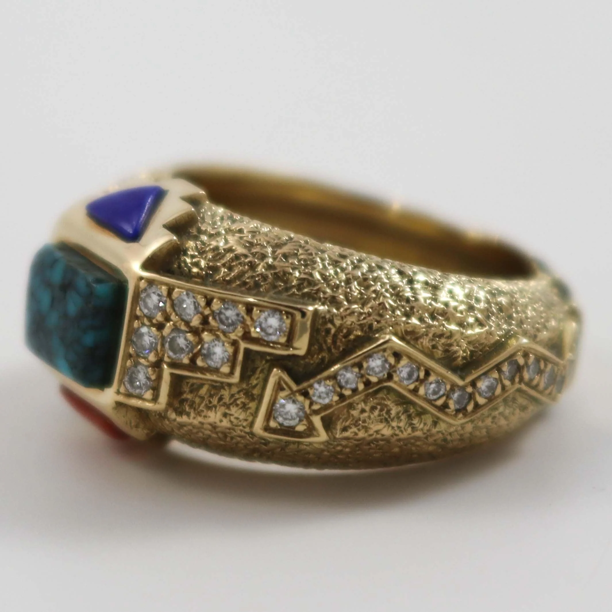 Gold, Diamond, and Turquoise Ring - Image 5