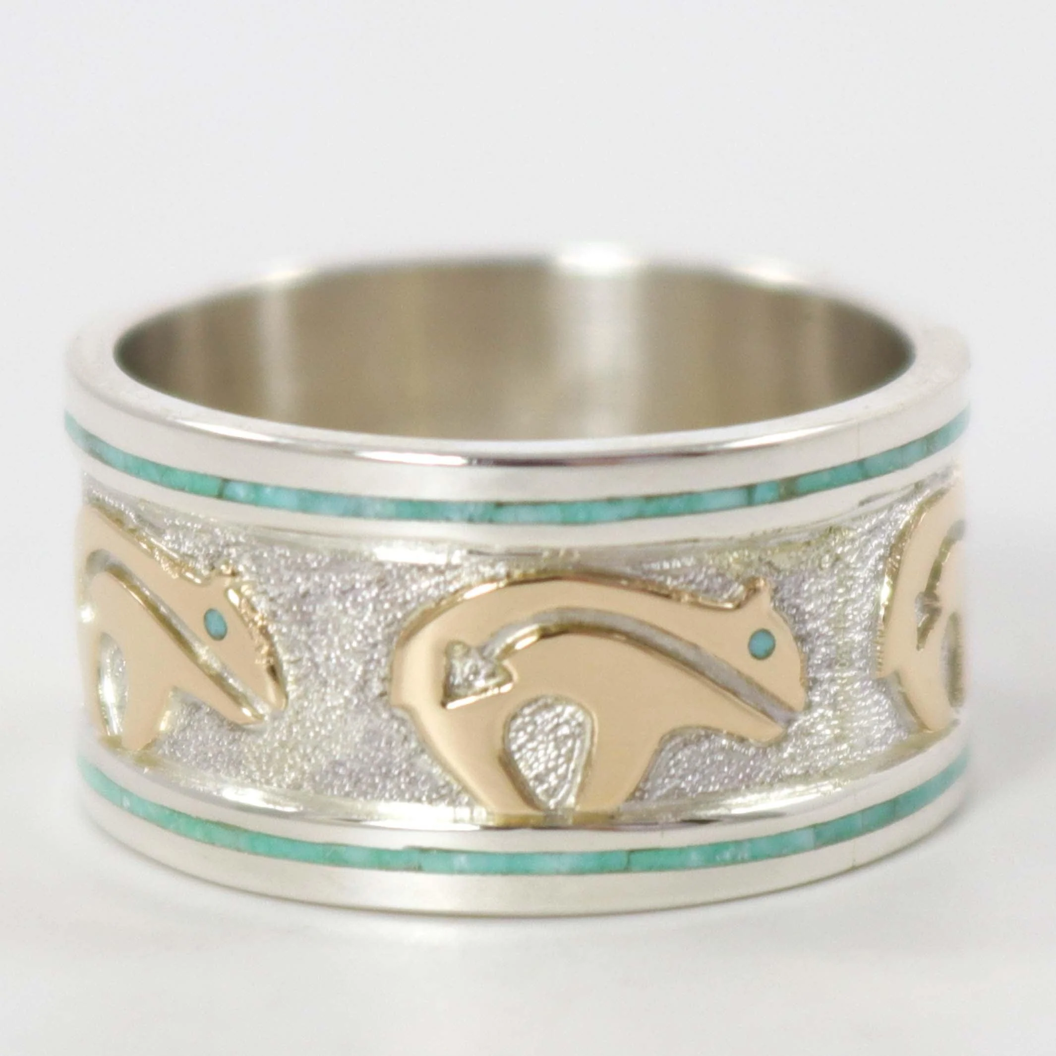 Gold on Silver Bear Ring - Image 2