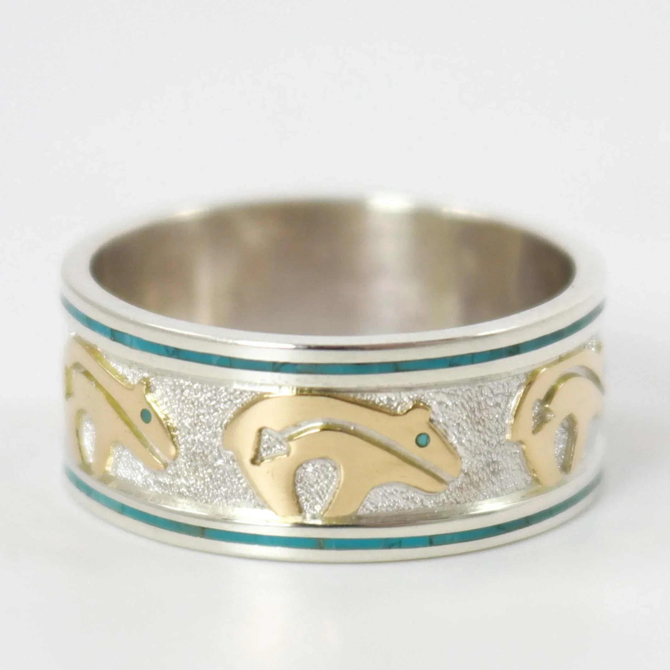 Gold on Silver Bear Ring - Image 3