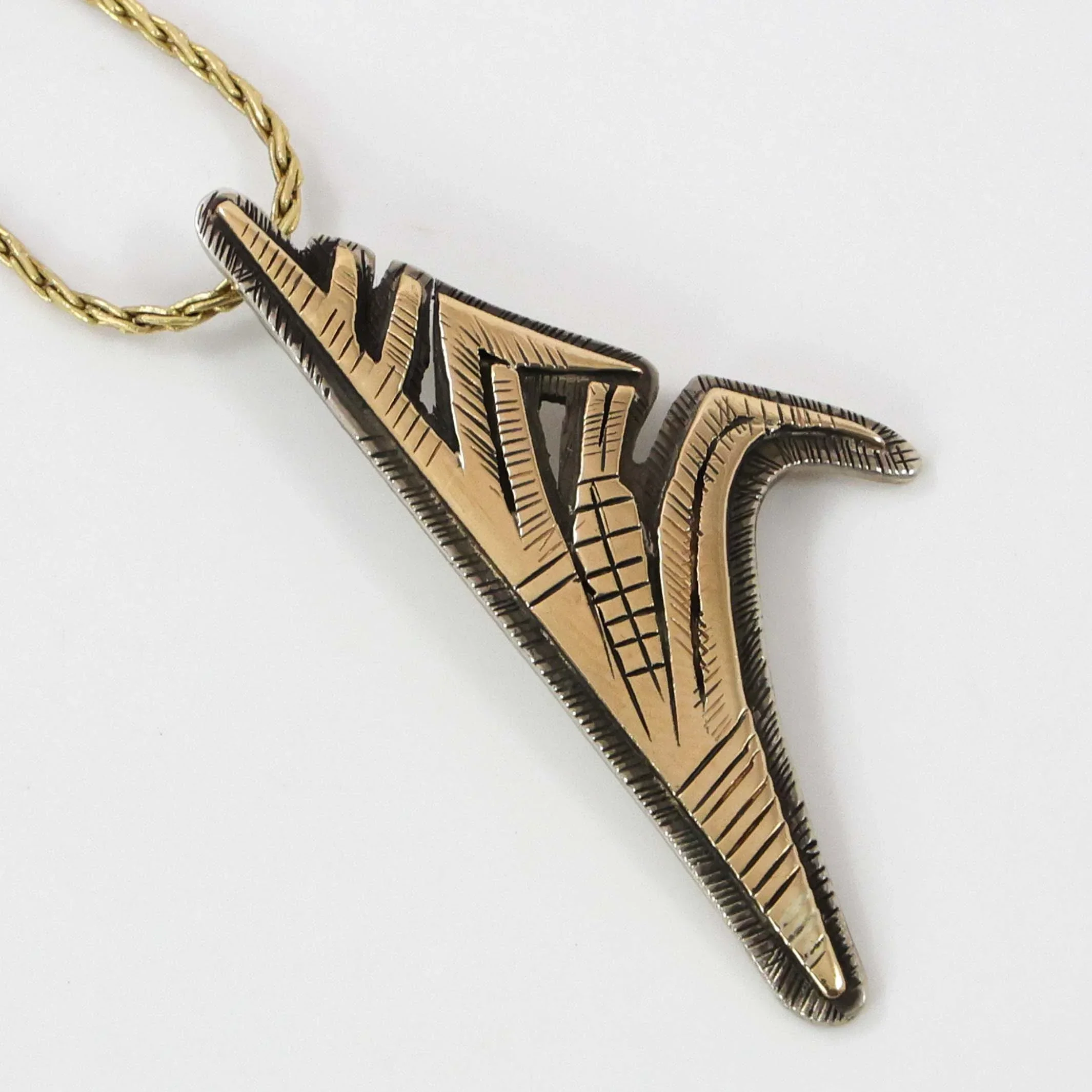 Gold on Silver Corn Stalk Pendant - Image 3