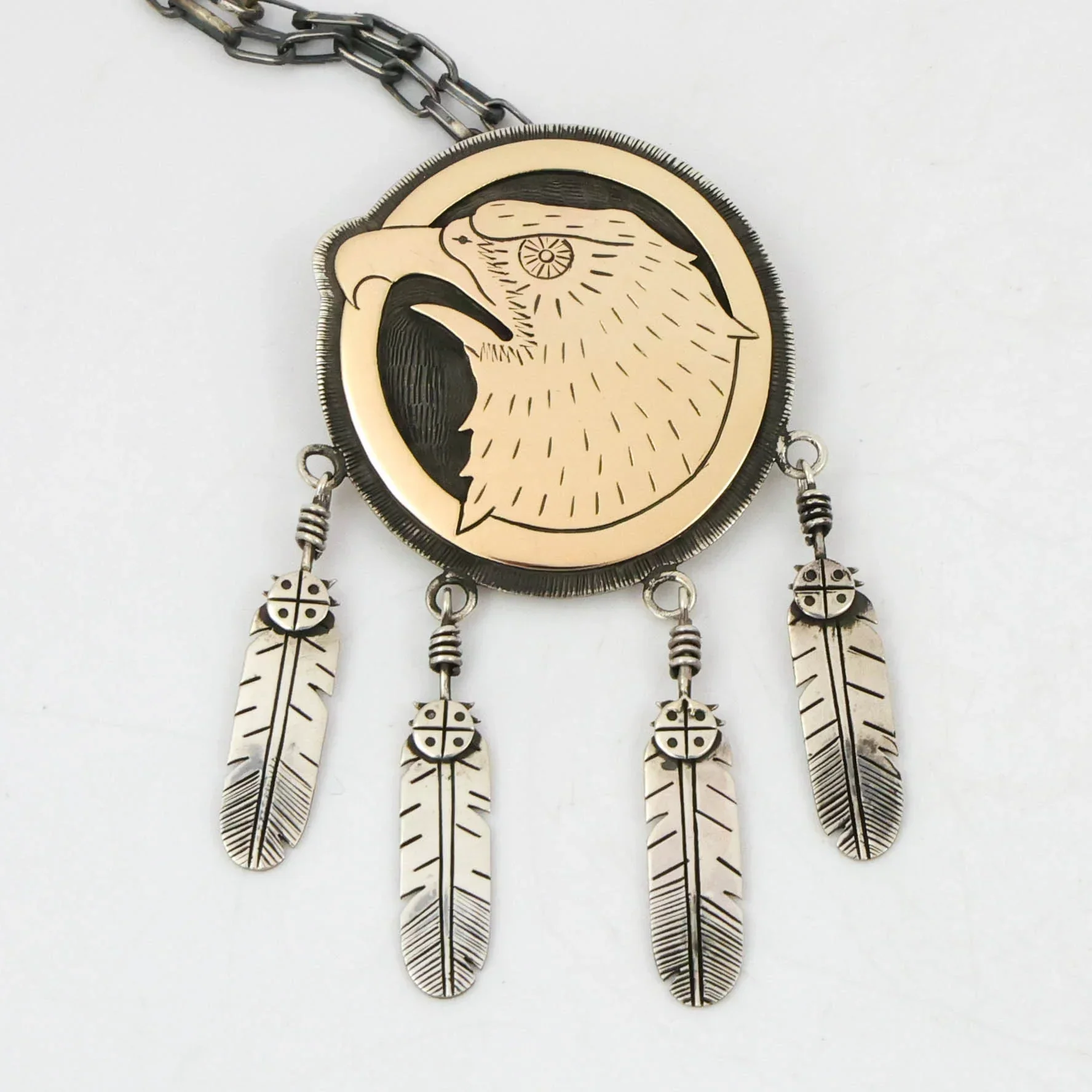Gold on Silver Eagle Pin and Pendant
