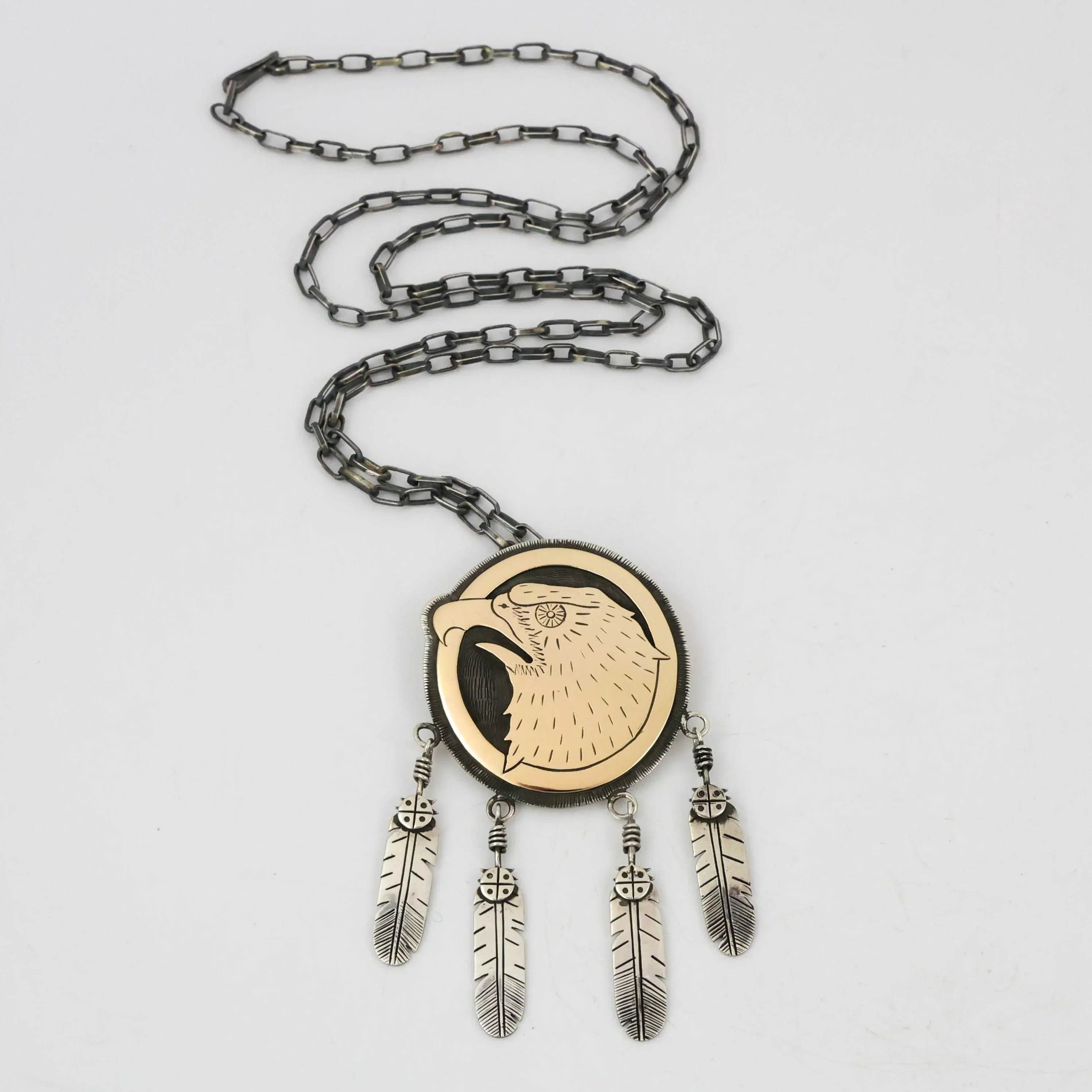 Gold on Silver Eagle Pin and Pendant - Image 2