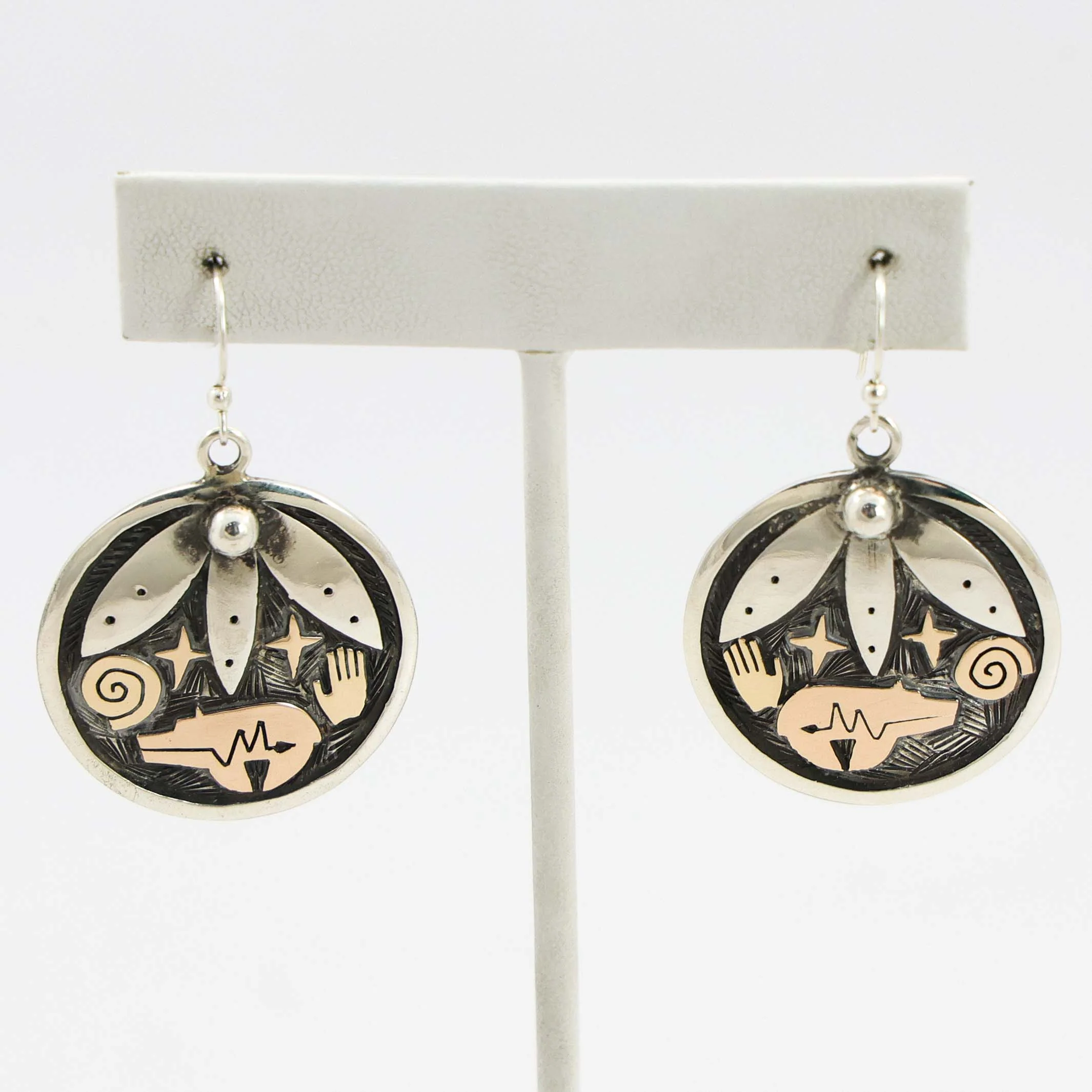 Gold on Silver Earrings