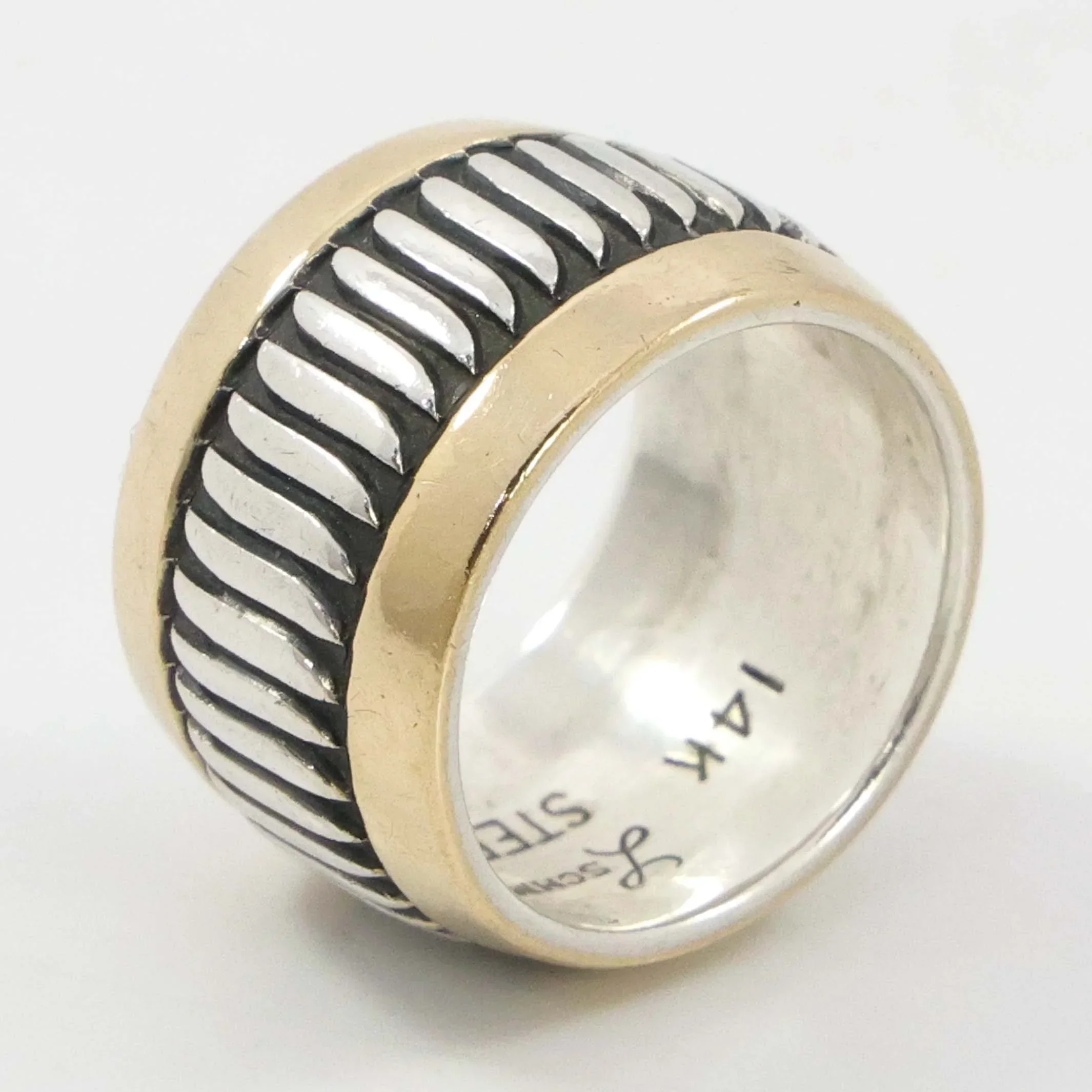 Gold on Silver Feather Ring - Image 4