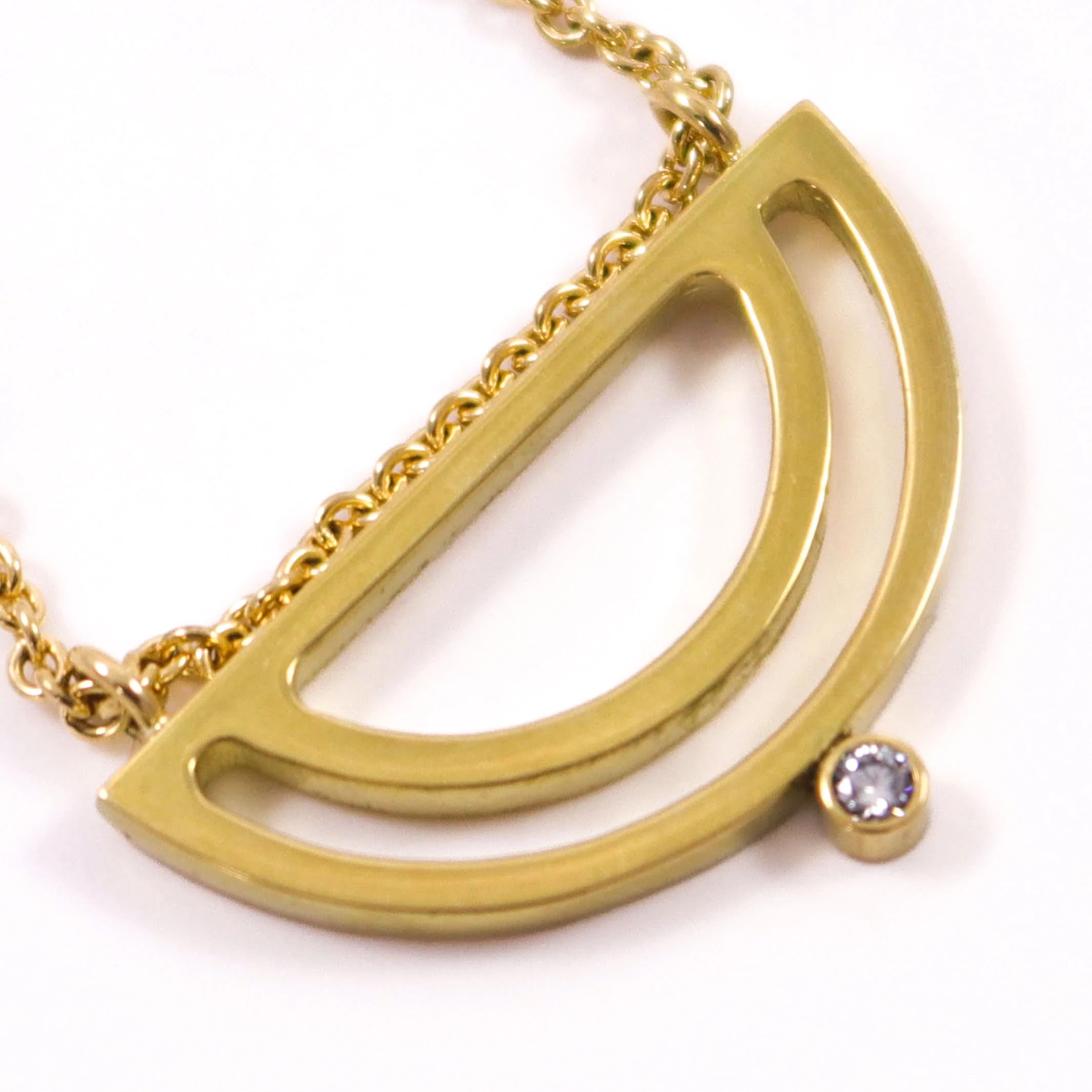 Gold Strata Half Moon Necklace - Image 3