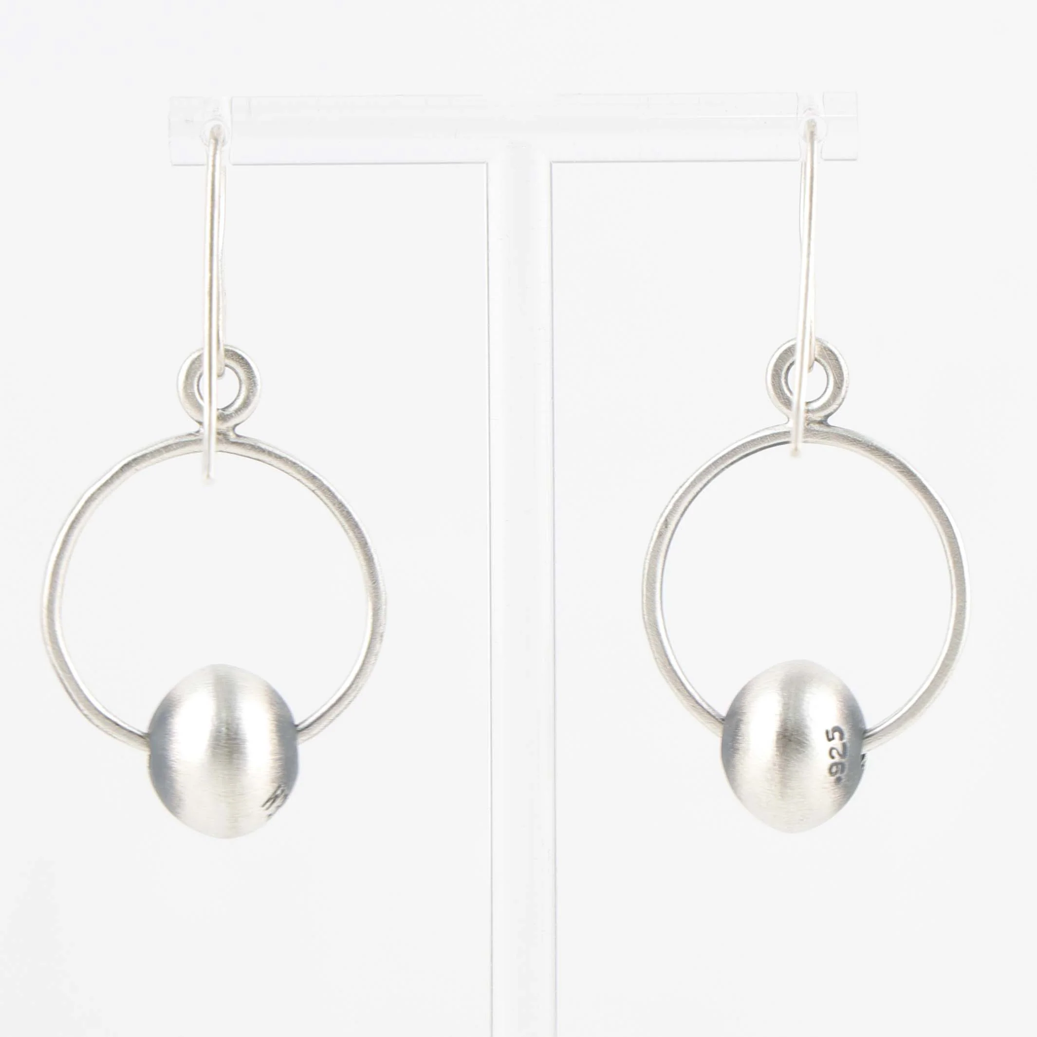 Silver Bead Earrings - Image 2