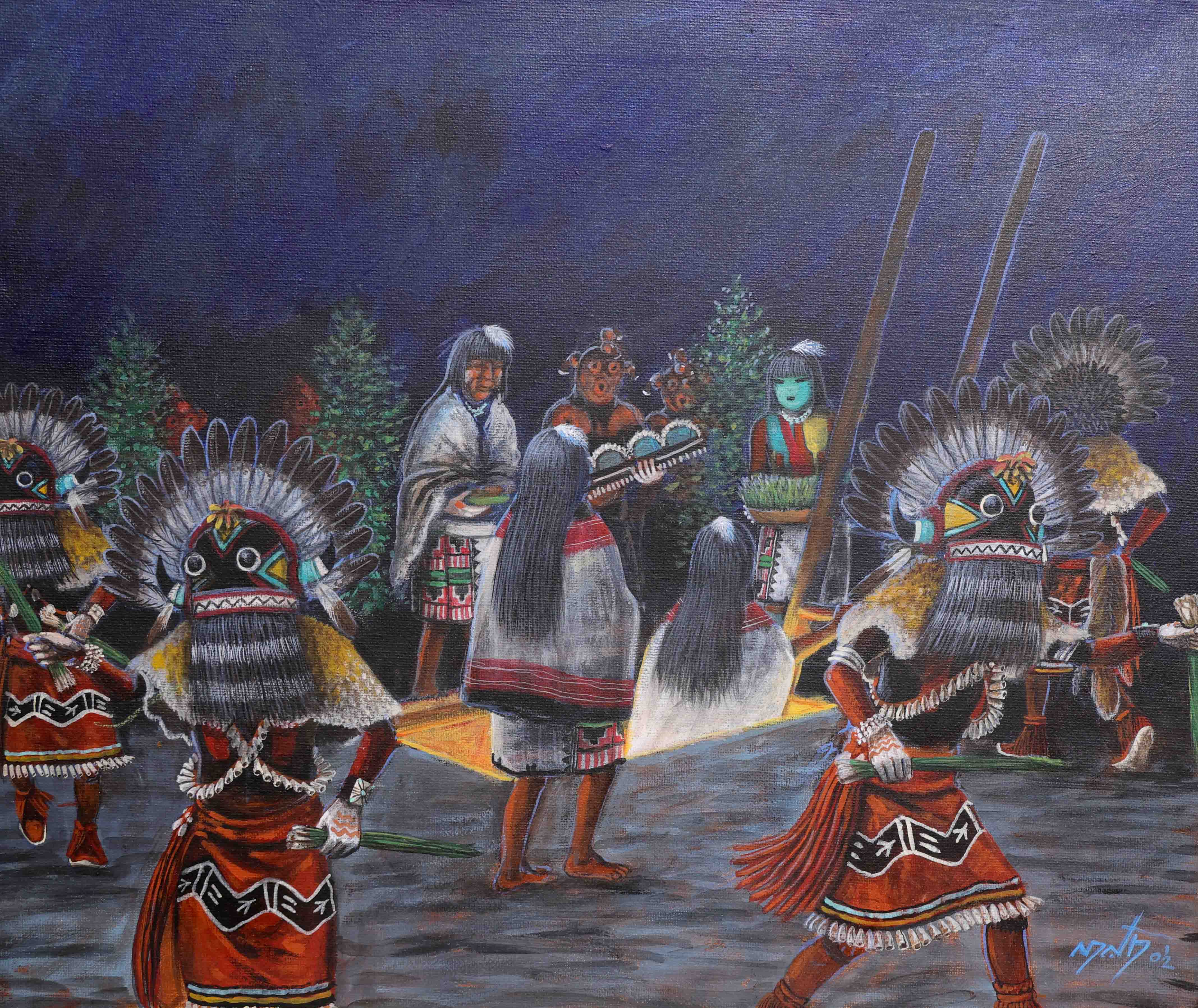 Hopi Night Dance Painting - Image 2