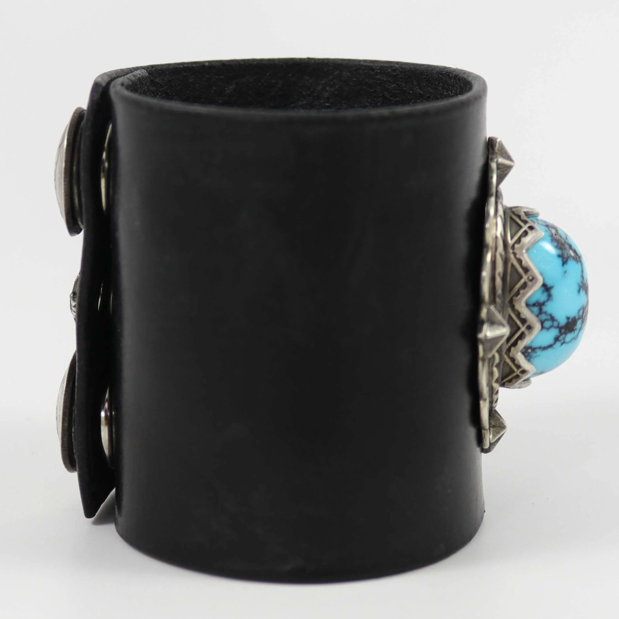 Hubei Turquoise Leather Cuff - Image 3