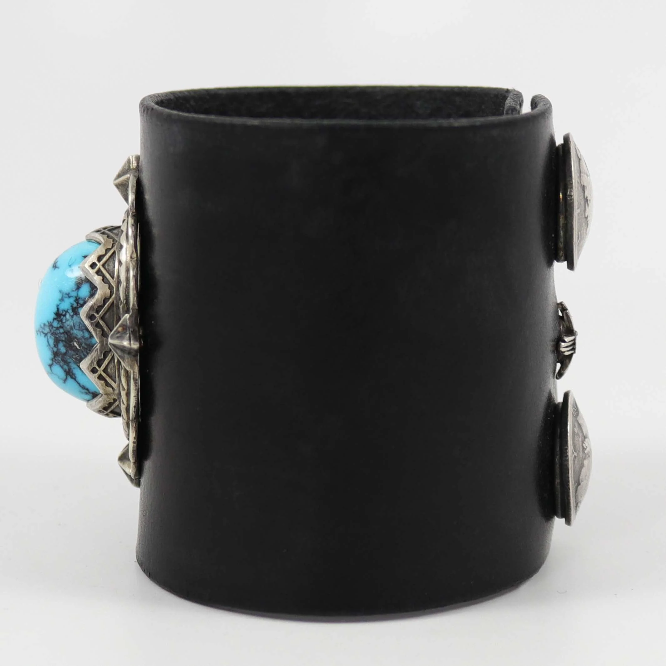 Hubei Turquoise Leather Cuff - Image 5