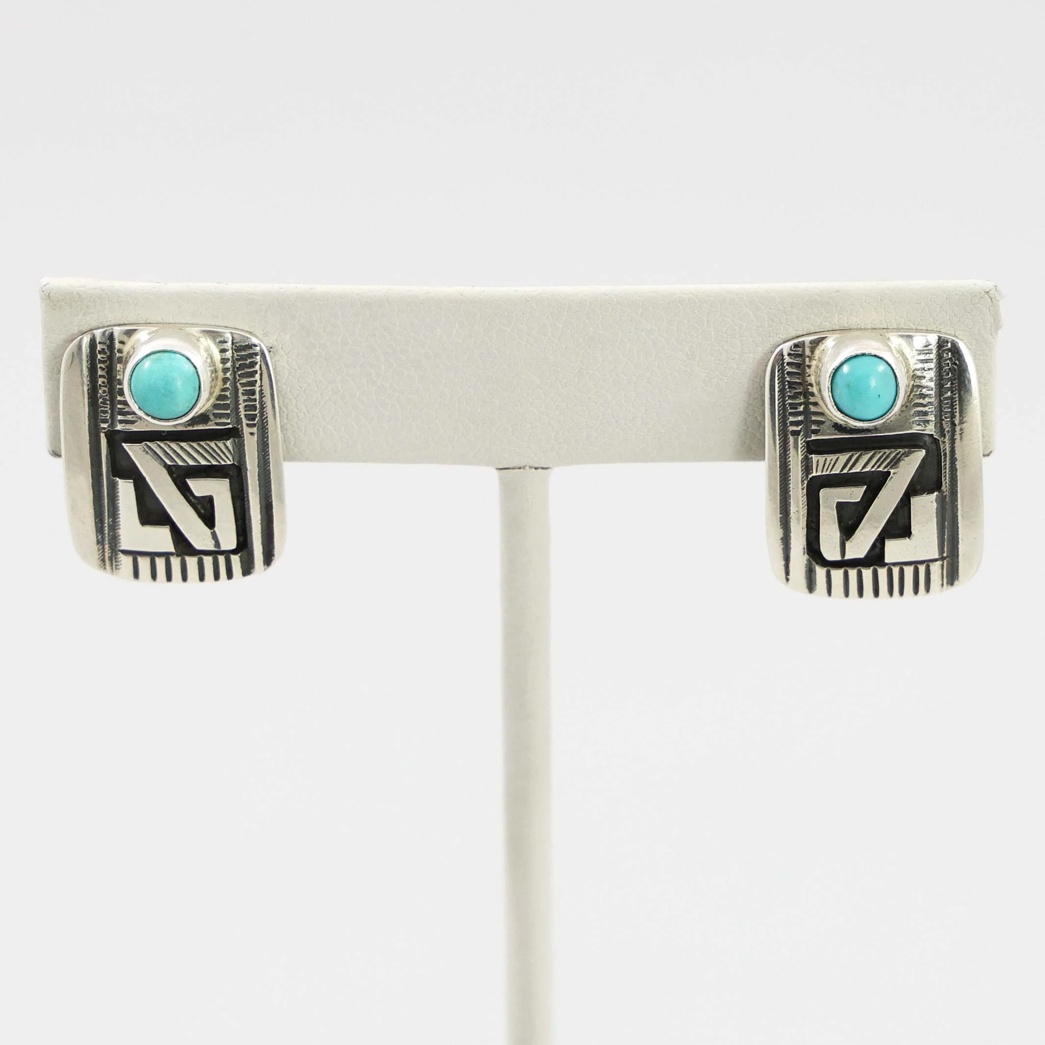 Kingman Turquoise Clip Earrings