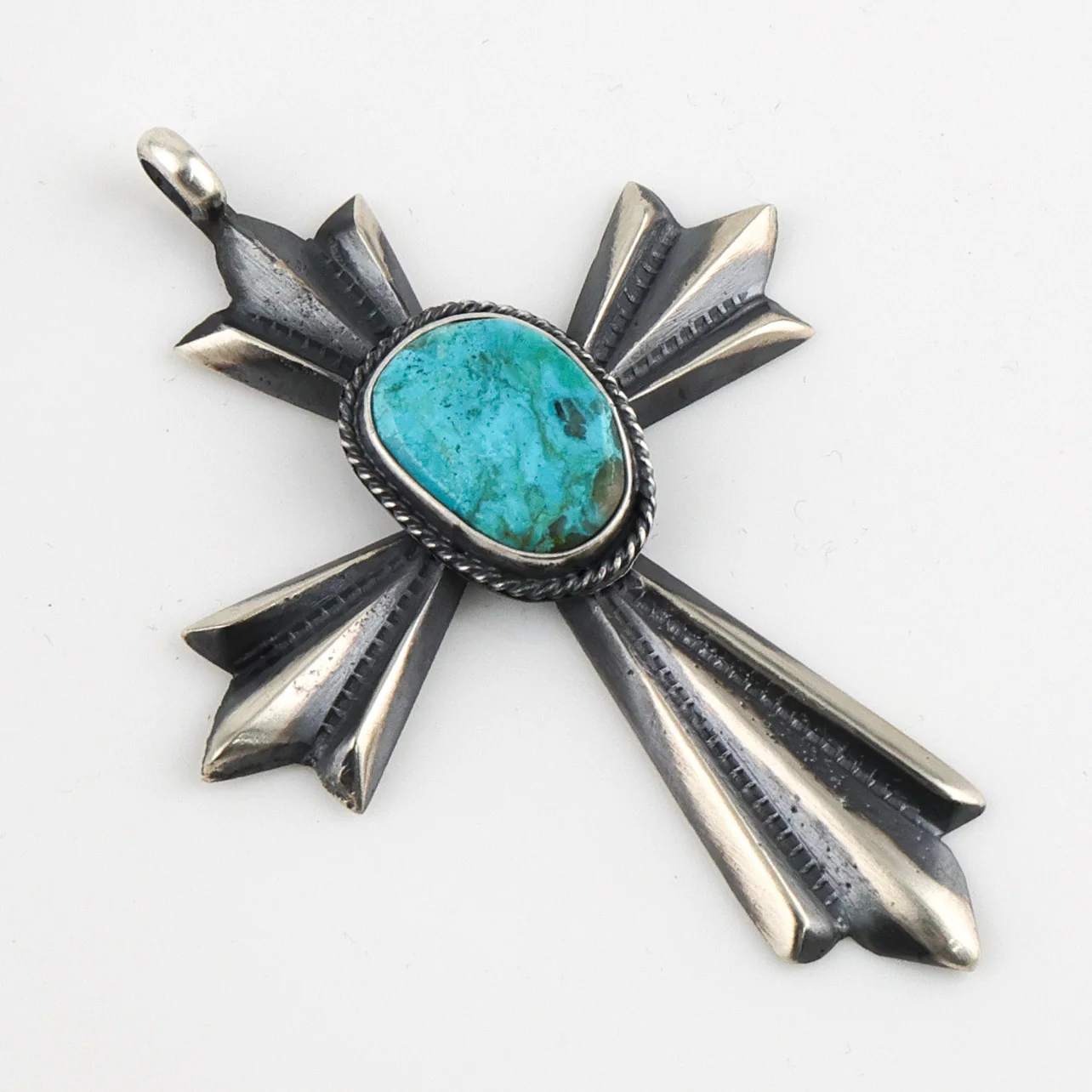Kingman Turquoise Cross Pendant - Image 2