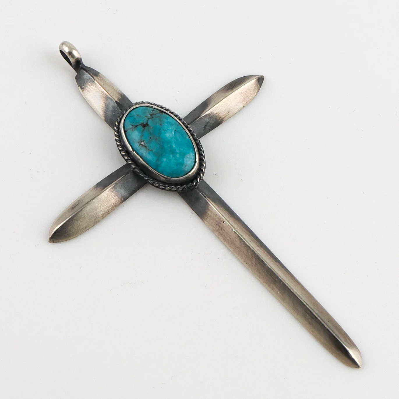 Kingman Turquoise Cross Pendant - Image 2