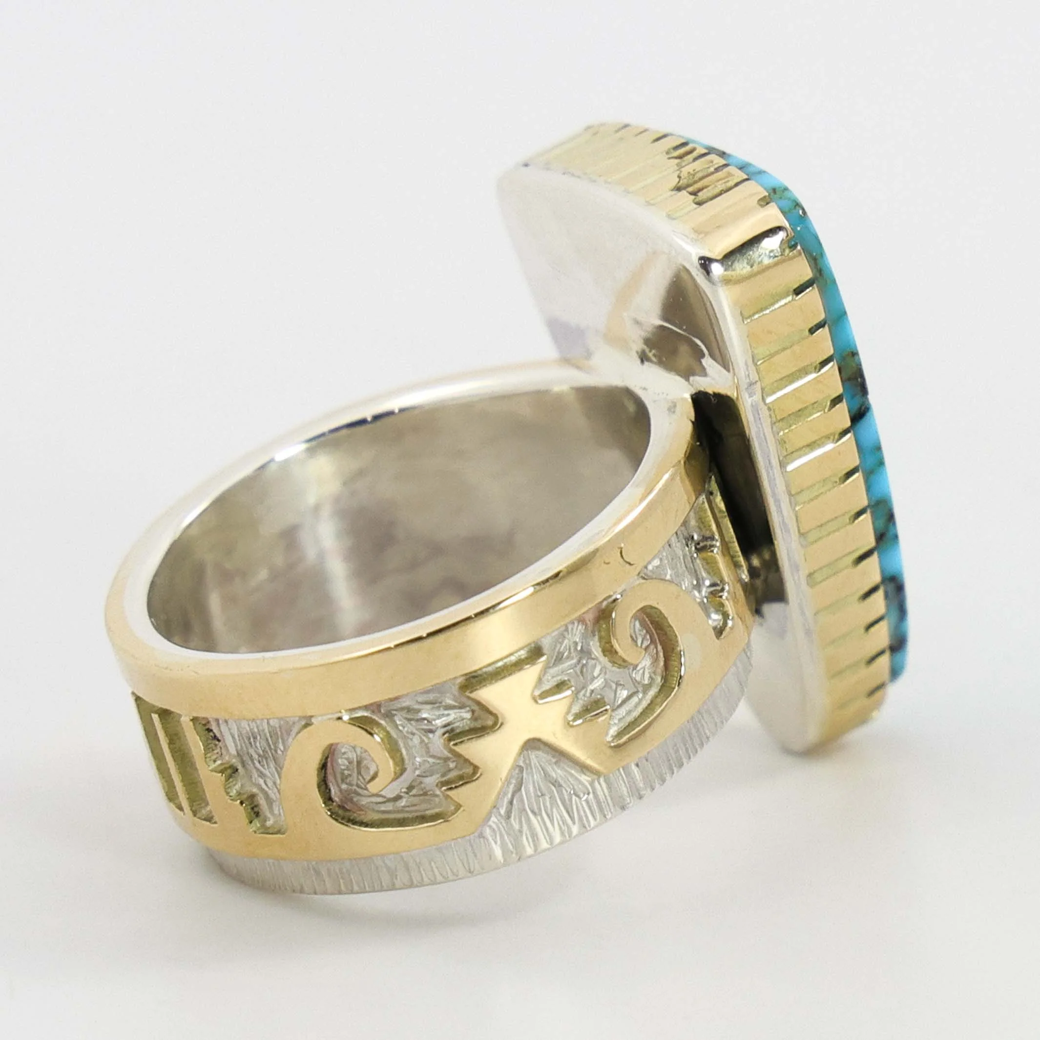 Kingman Turquoise Gold Ring - Image 3