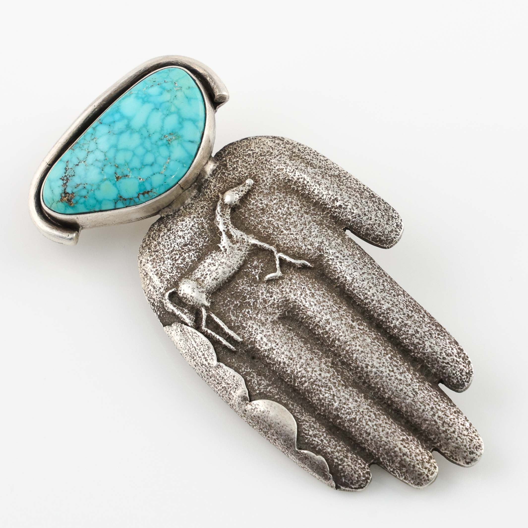 Kingman Turquoise Pin and Pendant - Image 2