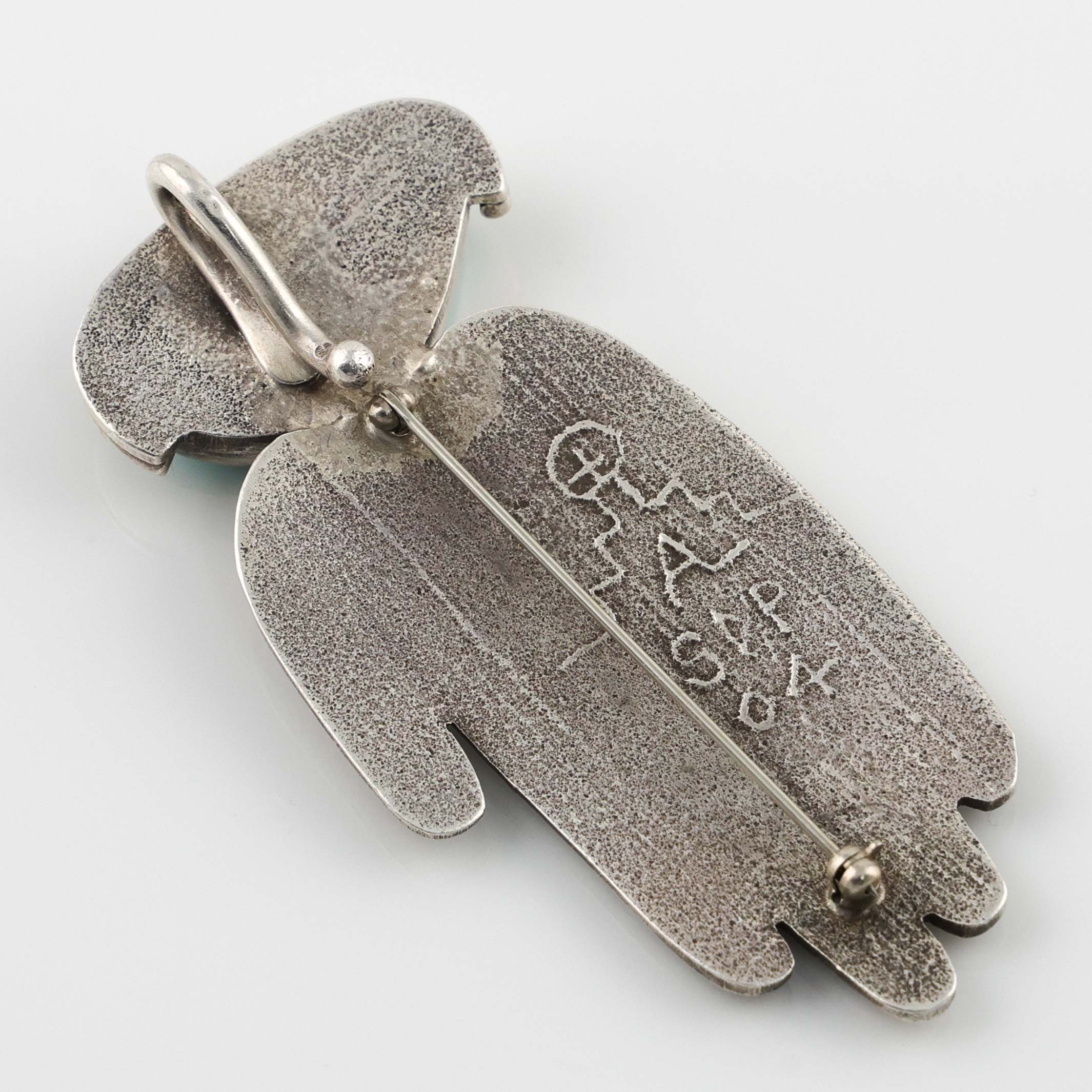 Kingman Turquoise Pin and Pendant - Image 3