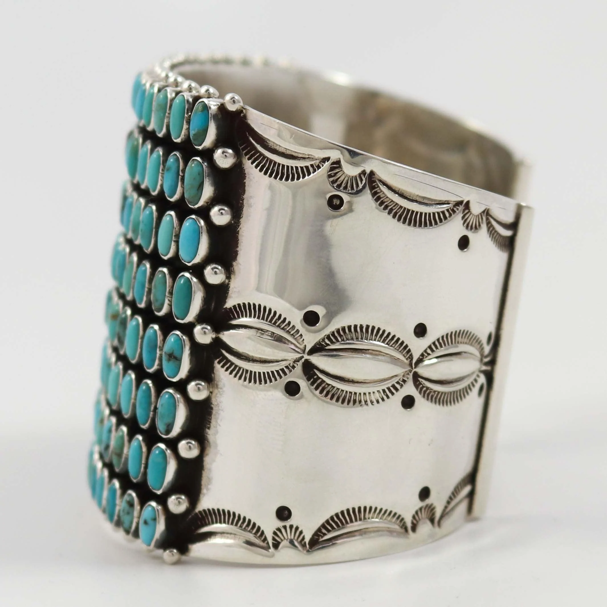 Kingman Turquoise Row Cuff - Image 4