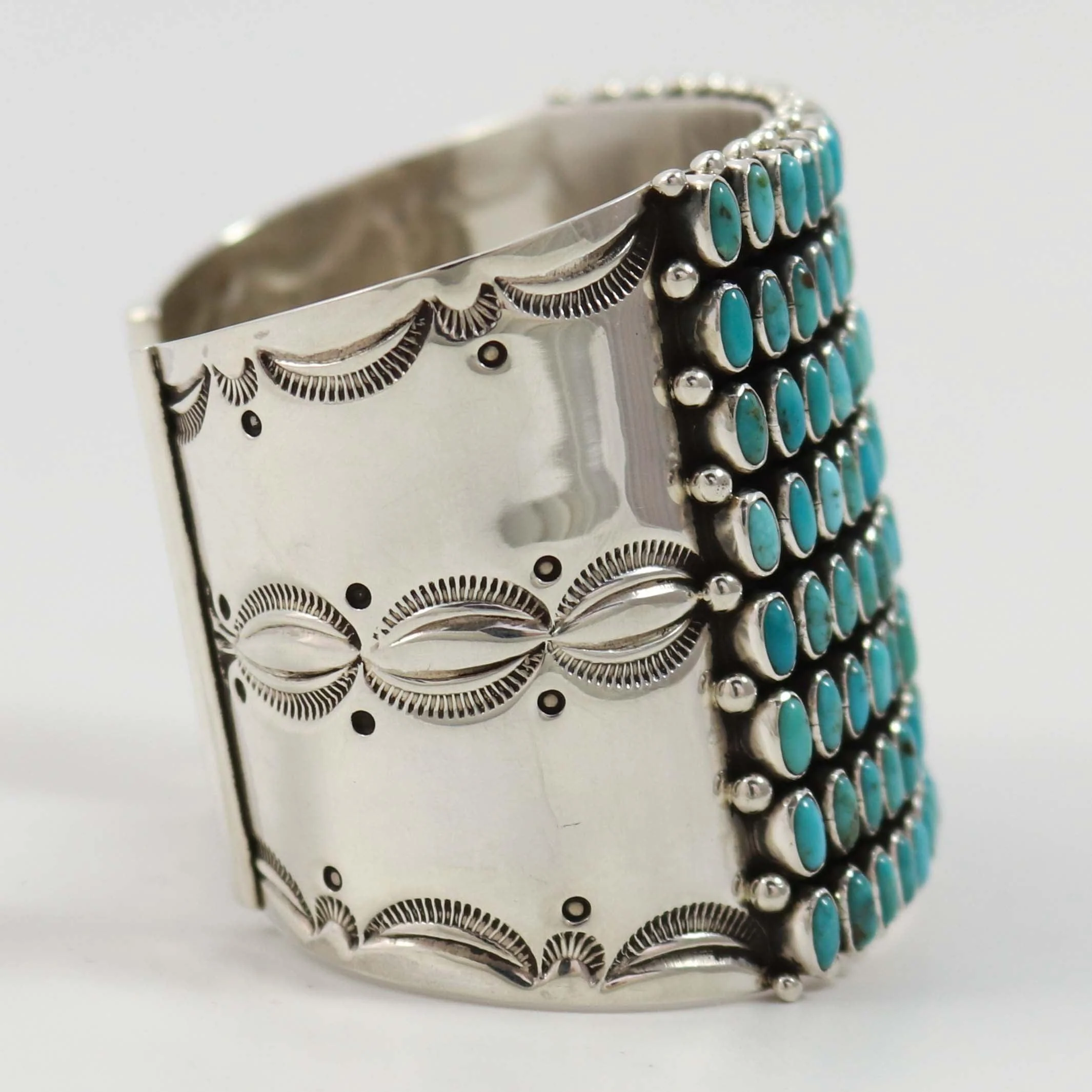 Kingman Turquoise Row Cuff - Image 5