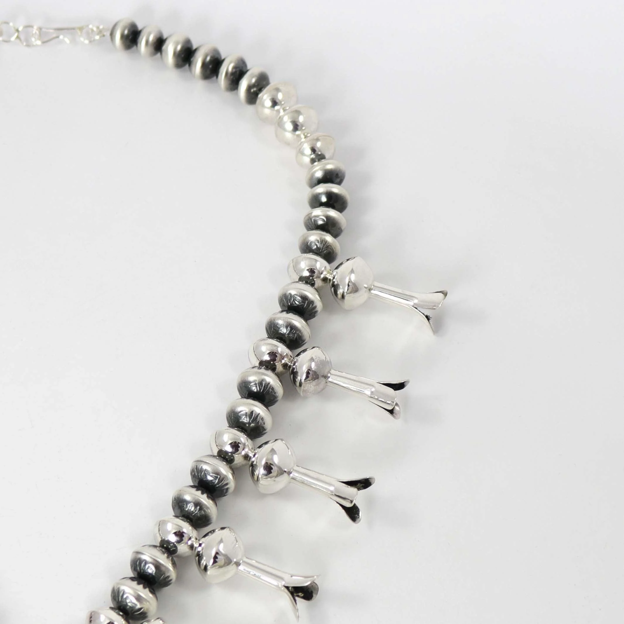 Kingman Turquoise Squash Blossom Necklace - Image 4