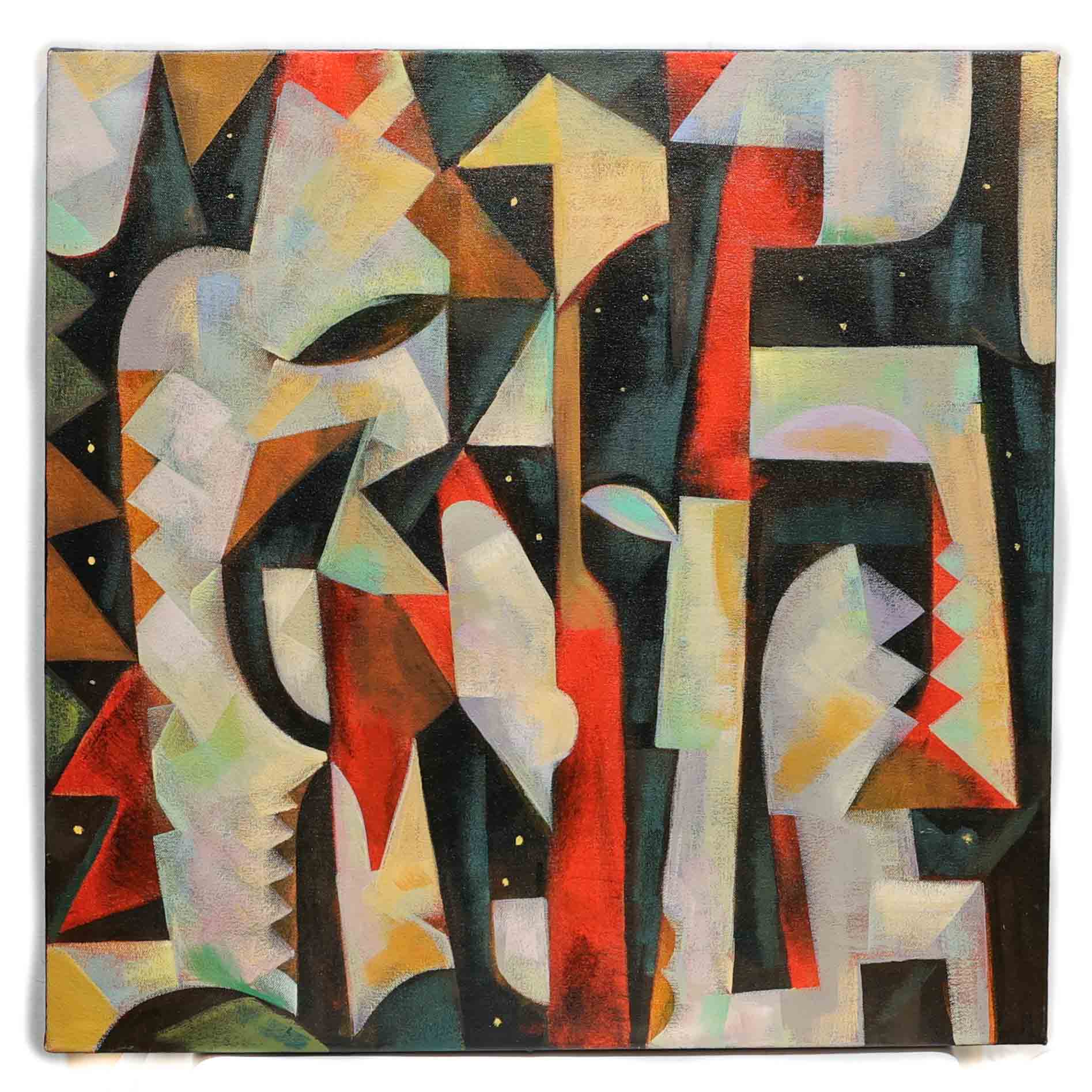 “Kneeling Figures” Painting