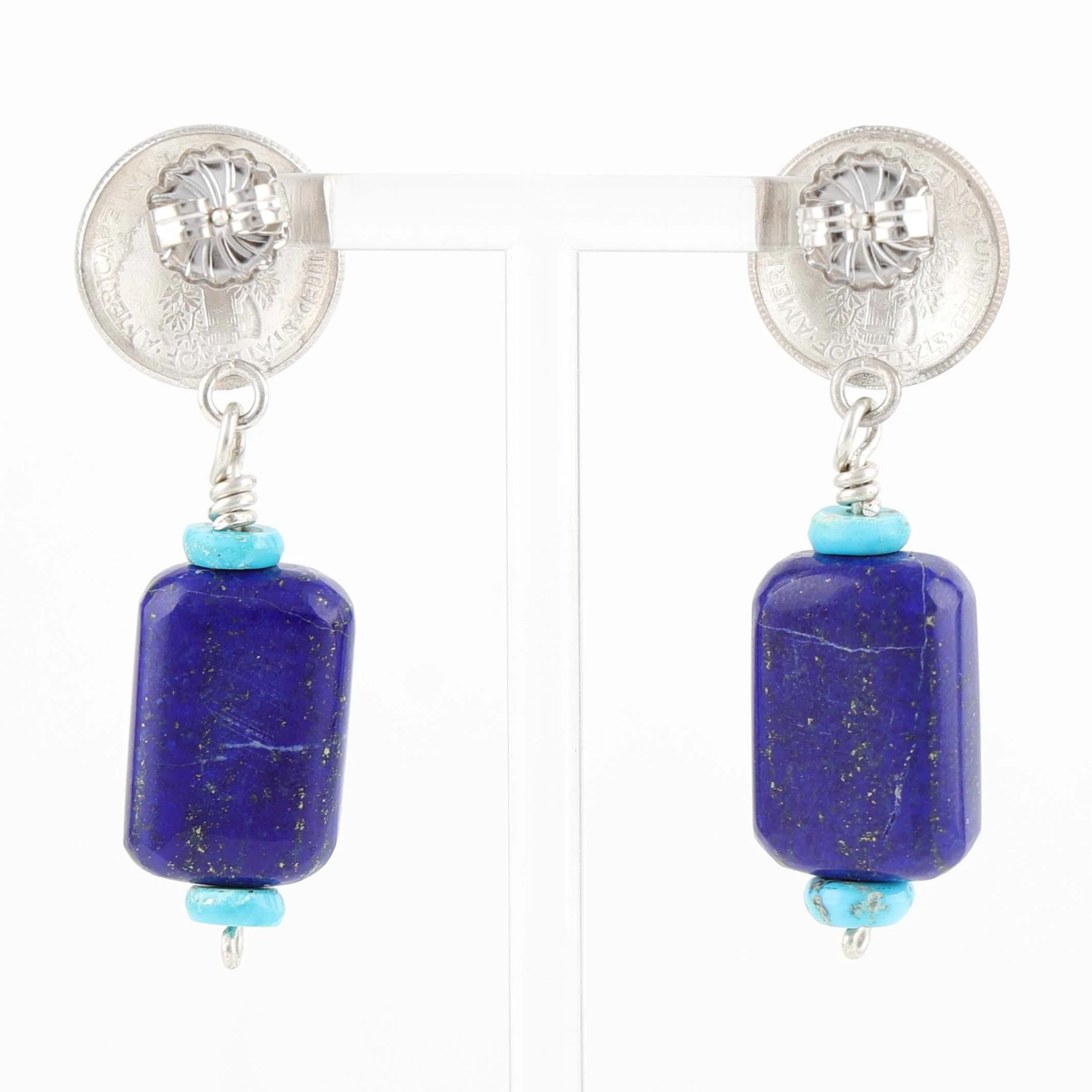 Lapis and Turquoise Earrings - Image 2
