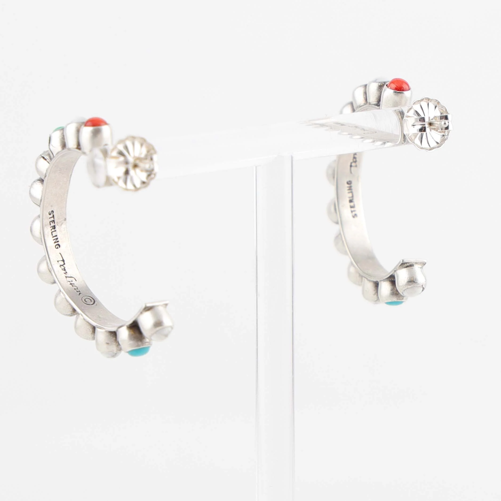 Multi-Stone Hoop Earrings - Image 3