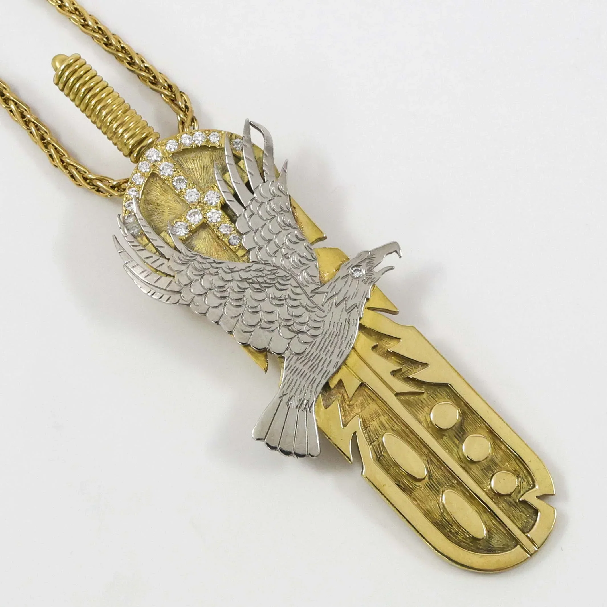 Platinum and Gold Eagle Pendant - Image 3