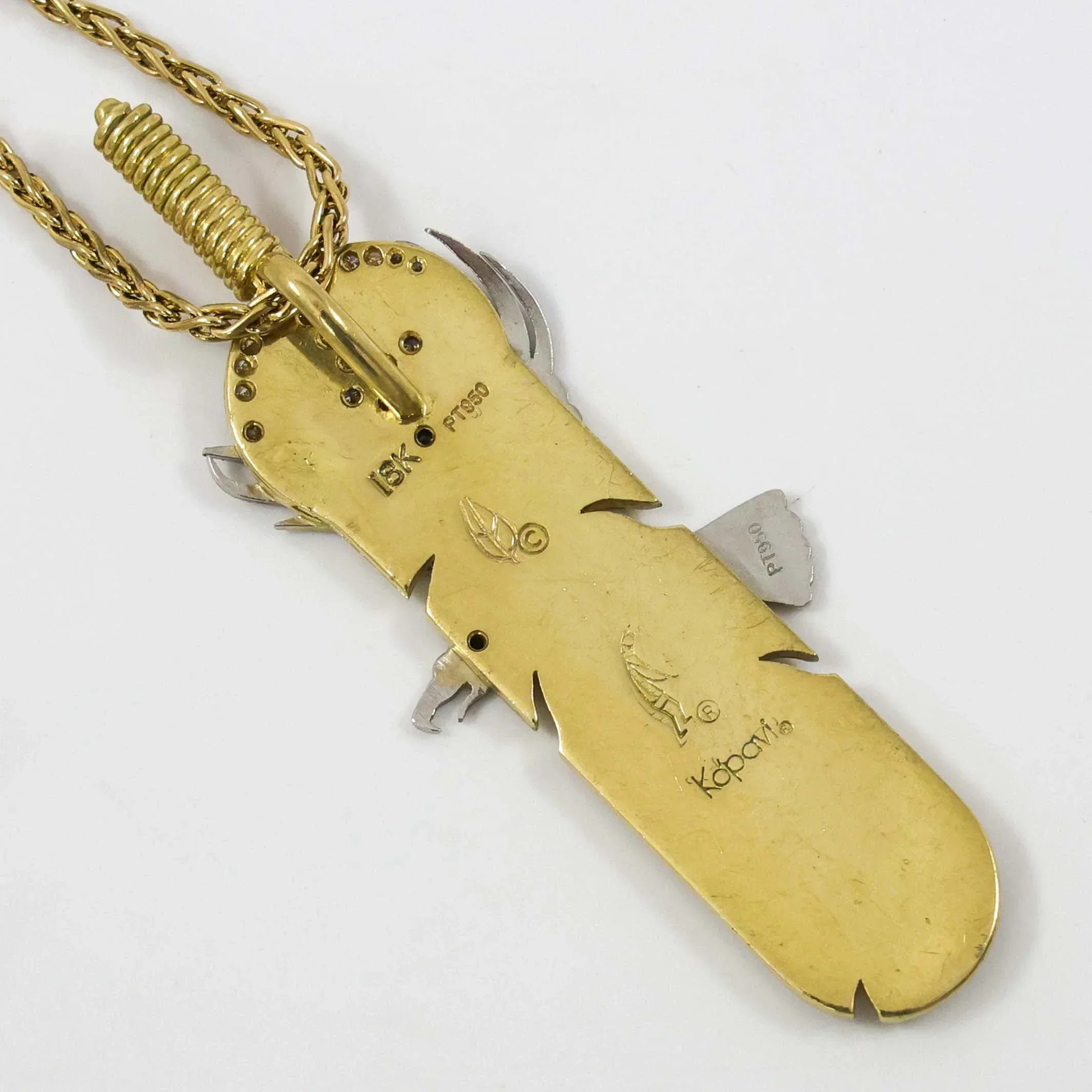 Platinum and Gold Eagle Pendant - Image 4