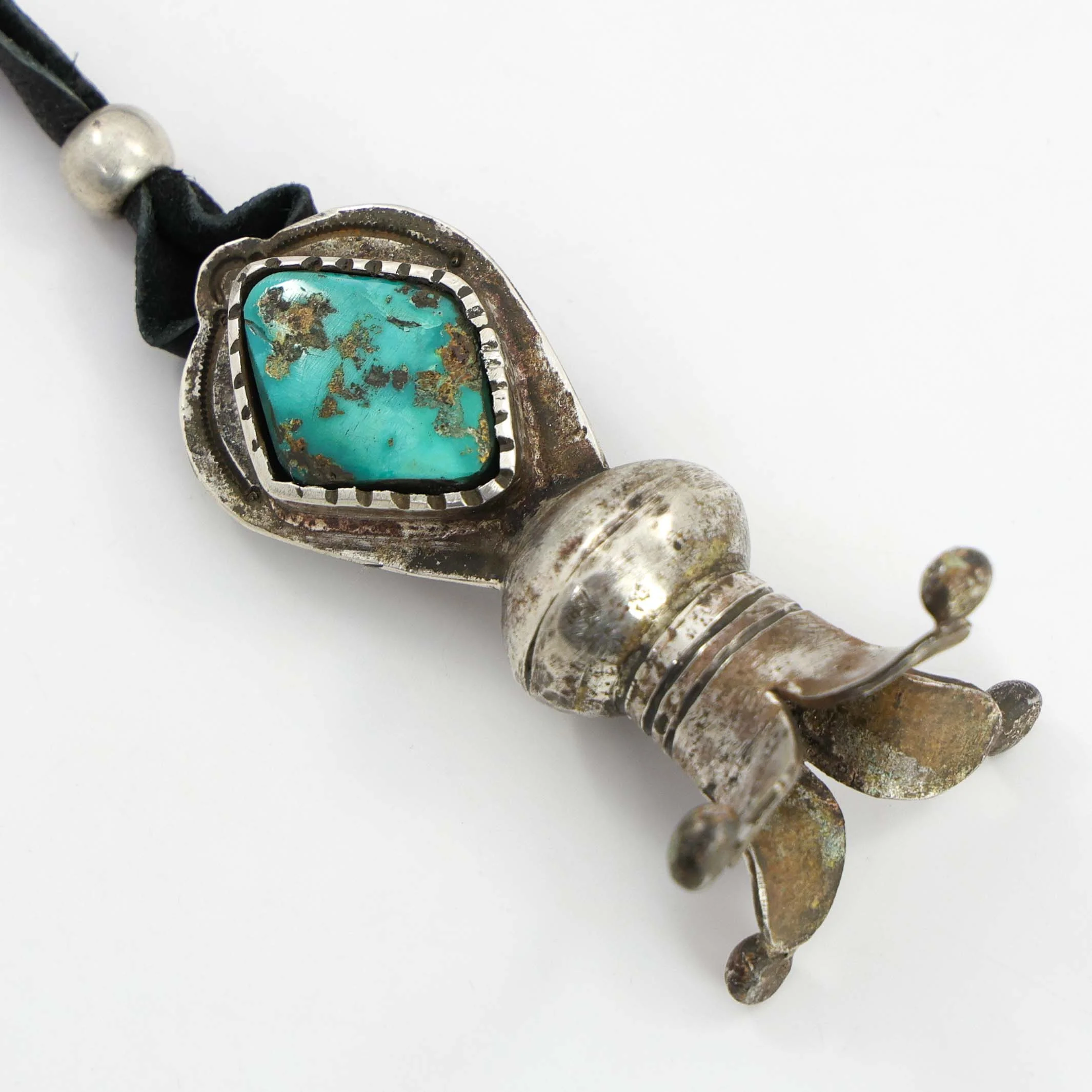 Royston Turquoise Squash Blossom Pendant - Image 3